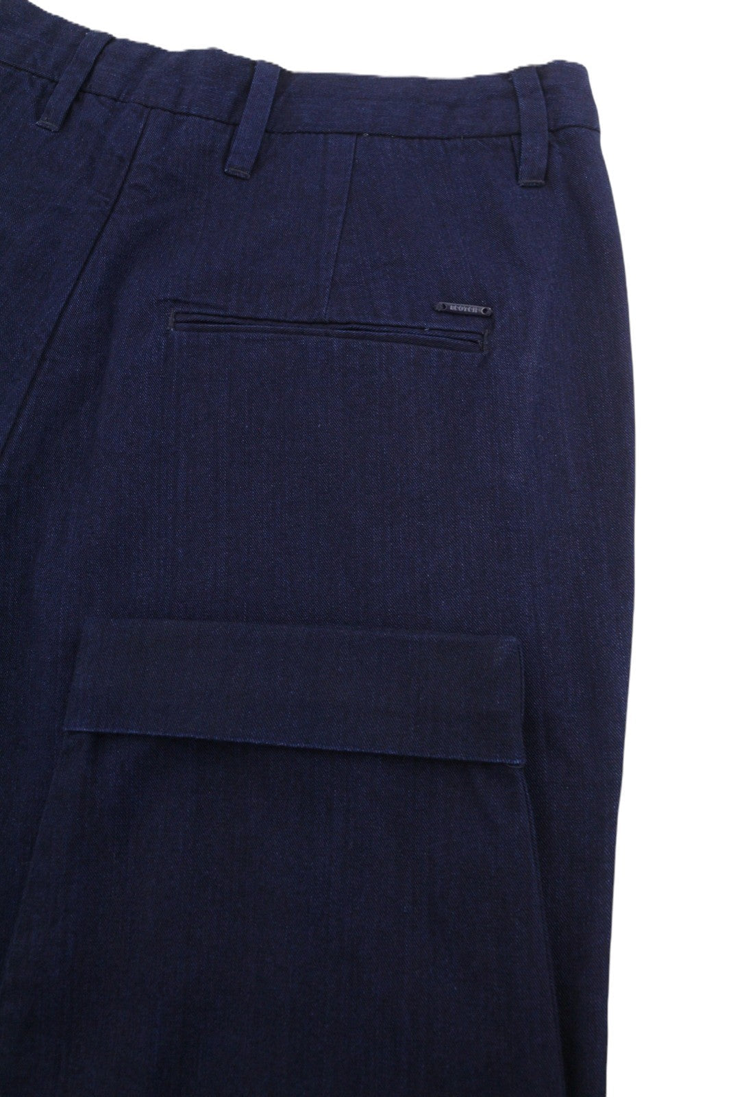Scotch & Soda Damesbroek Donkerblauw Geplooide Cropped Omslag Loose Fit