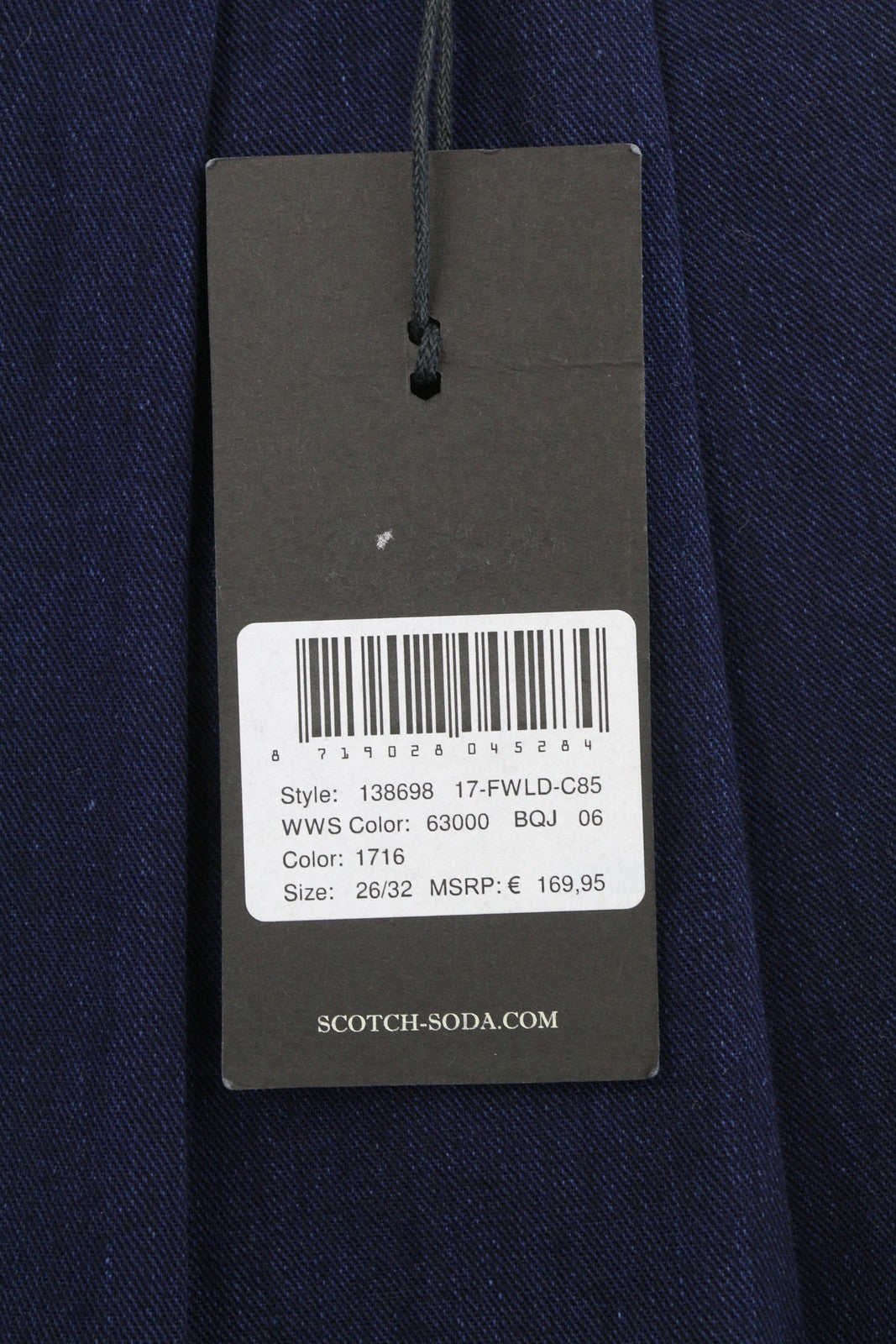 Scotch & Soda Damesbroek Donkerblauw Geplooide Cropped Omslag Loose Fit