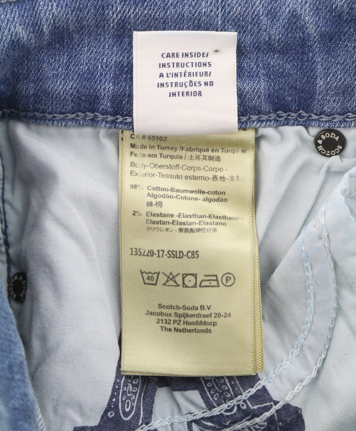 Scotch & Soda Supreme Slim Straight Leg Jeans feminino azul desbotado Distress