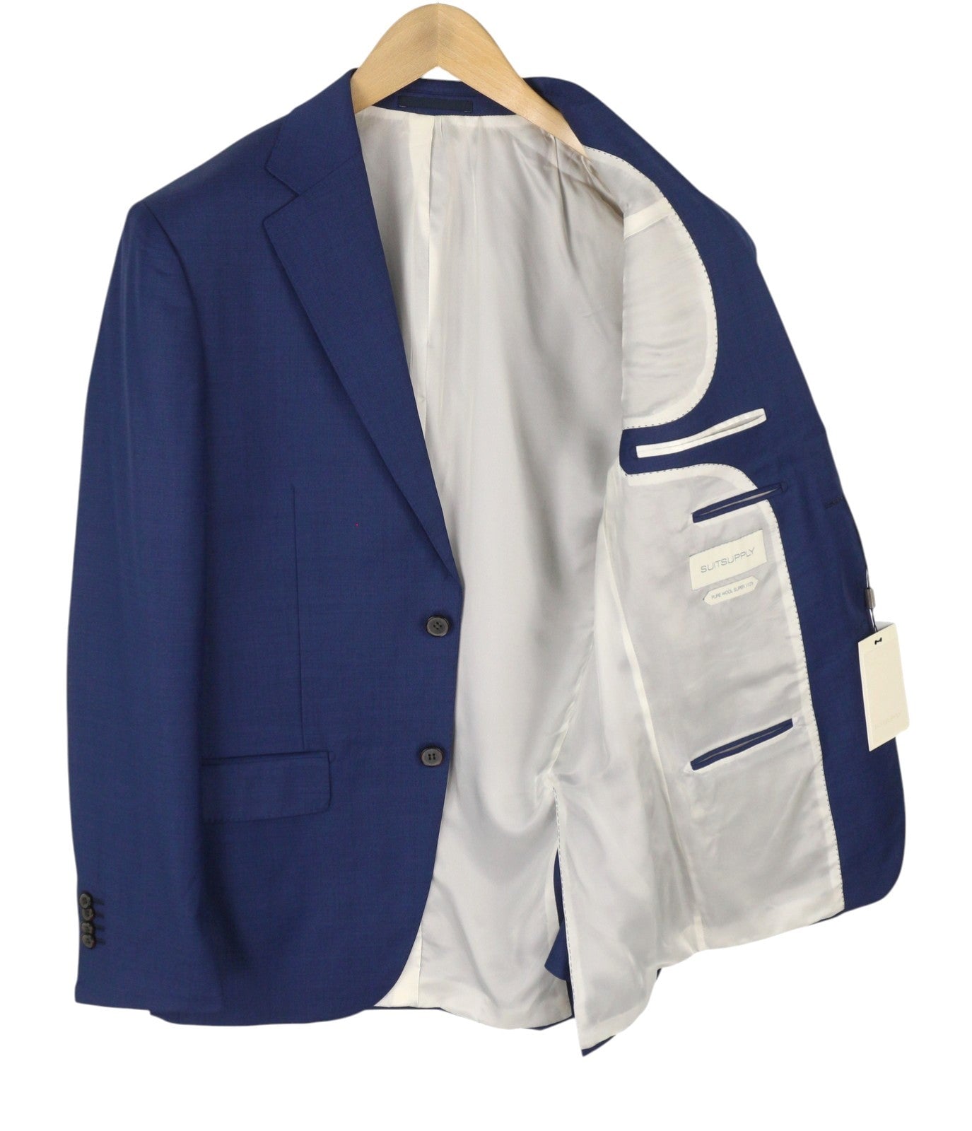Suitsupply Napoli Blazer para hombre azul recto corte slim lana de un solo pecho