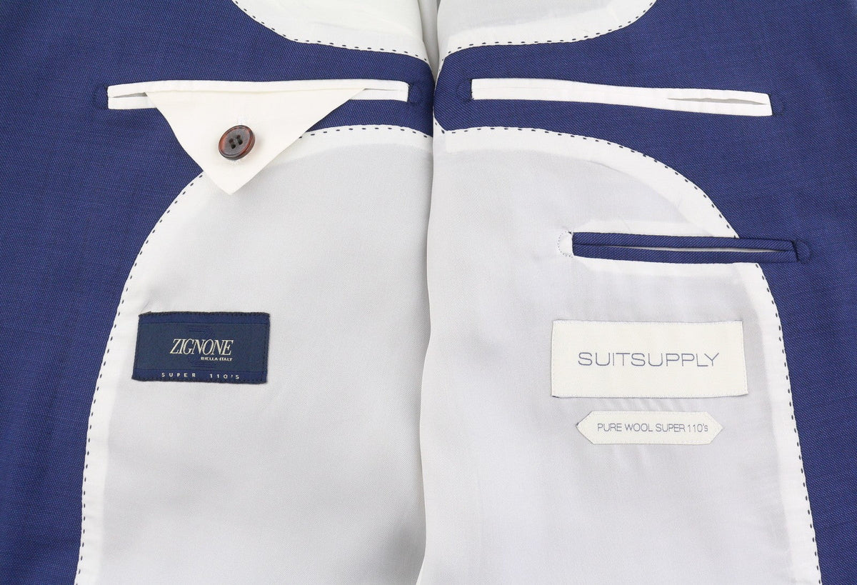 Suitsupply Napoli Blazer para hombre azul recto corte slim lana de un solo pecho