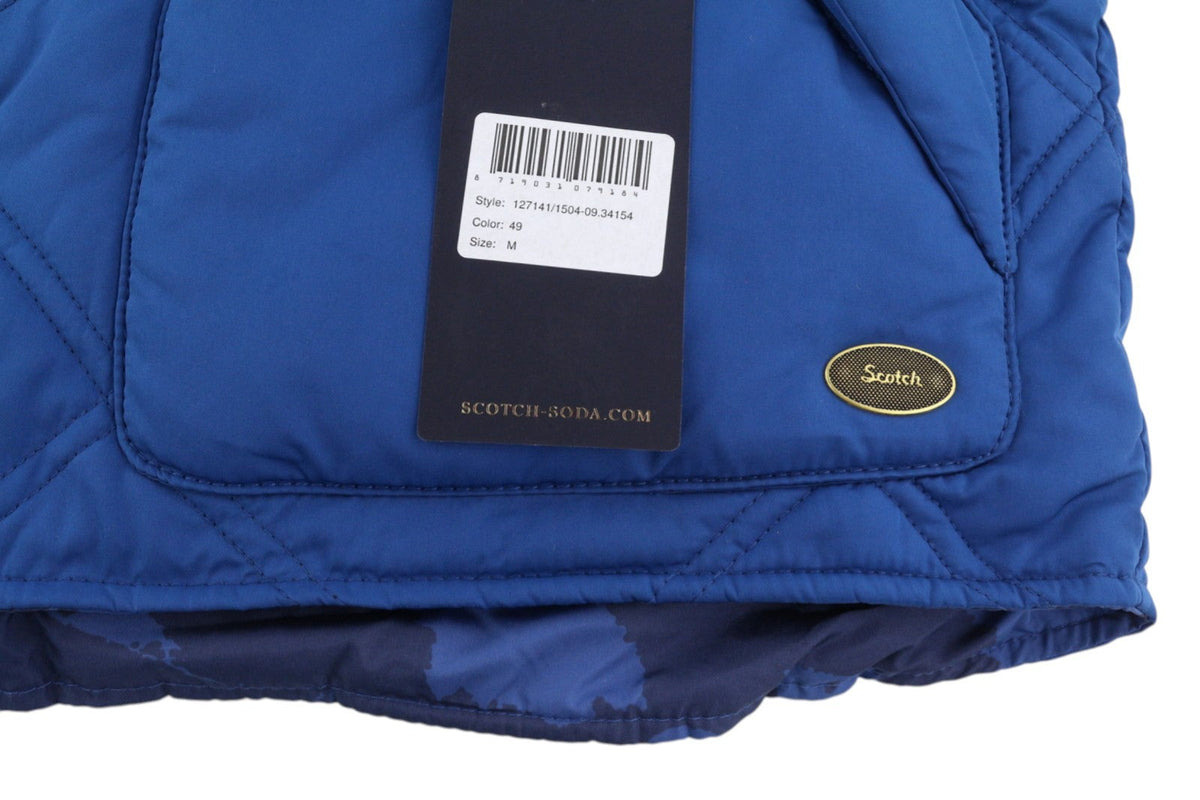 Gilet da uomo Scotch & Soda blu trapuntato reversibile mimetico bicolore