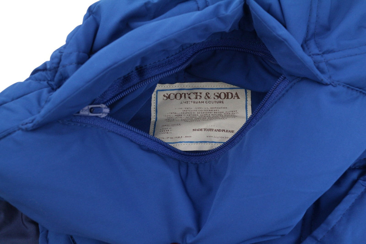Gilet da uomo Scotch & Soda blu trapuntato reversibile mimetico bicolore