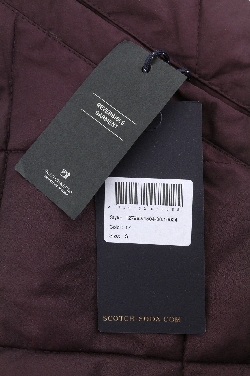 Pánská bunda Scotch & Soda se vzorem prošívaná polstrovaná patentní knoflíky
