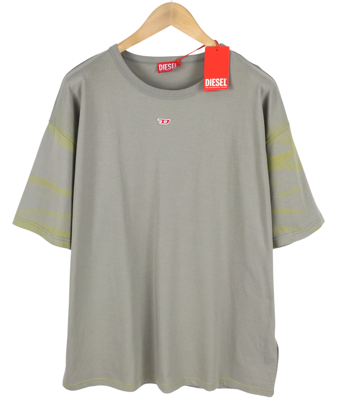 Diesel T-boxt-r23 Men T-shirtgrey Tricot Oversized Crew Neck Short Sleeve