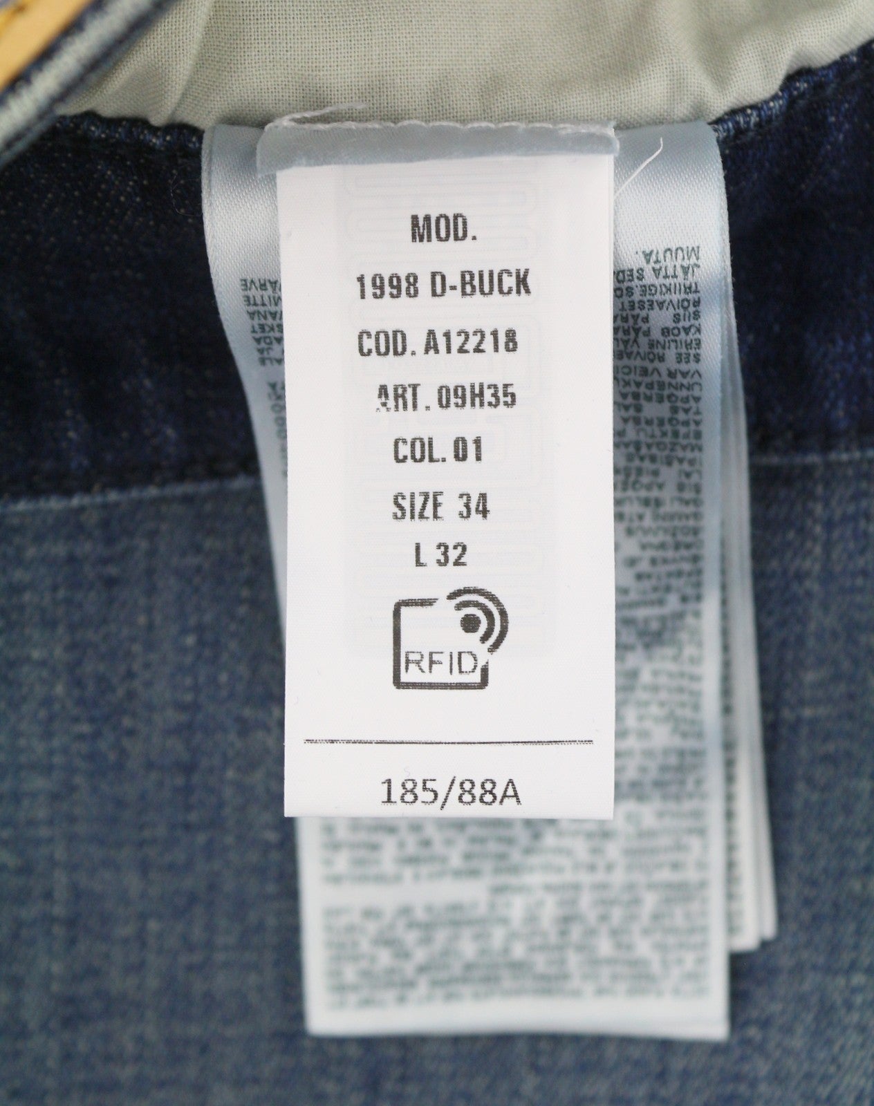 Diesel 1998 D-buck 09h35 Uomo Jeansblue Faded Slim Bootcut Rrp175