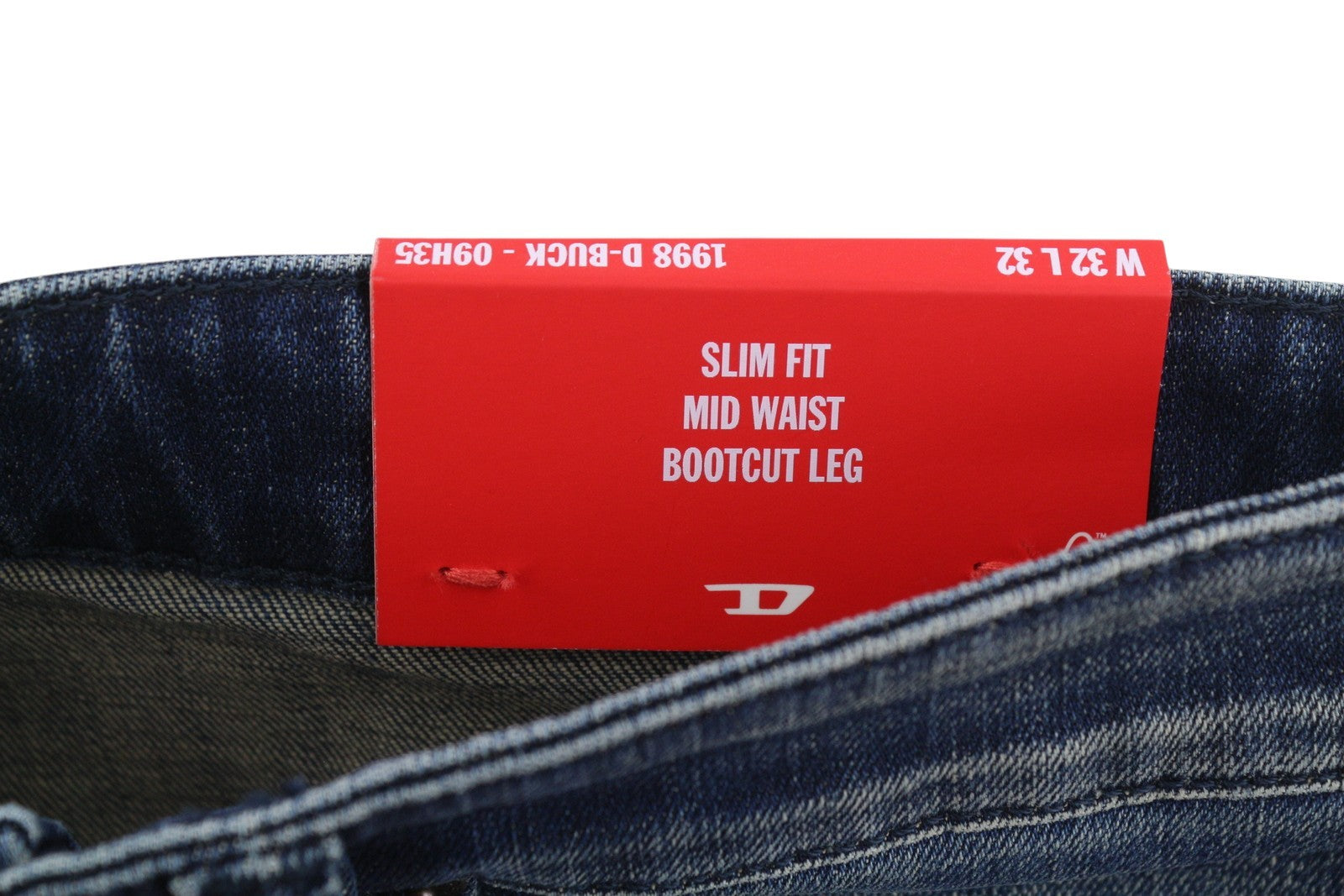Diesel 1998 D-buck 09h35 Uomo Jeansblue Faded Slim Bootcut Rrp175