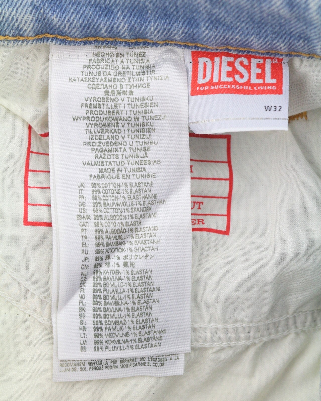 Diesel 1998 D-buck 09h39 Mænd Jeansblå Distress Slim Bootcut Rrp195