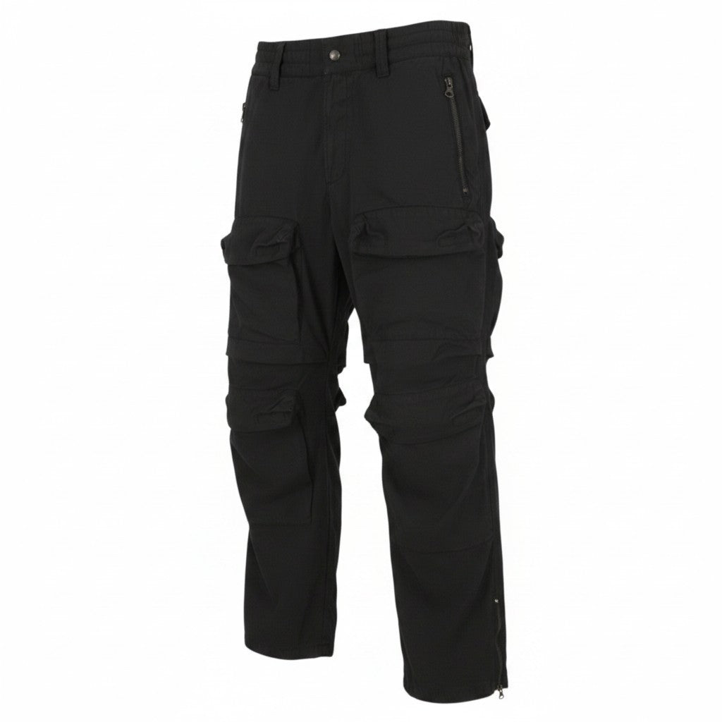 Diesel P-danzel Pantaloni da uomow34 Nero Utilità Gamba rilassata Cargo Rrp275