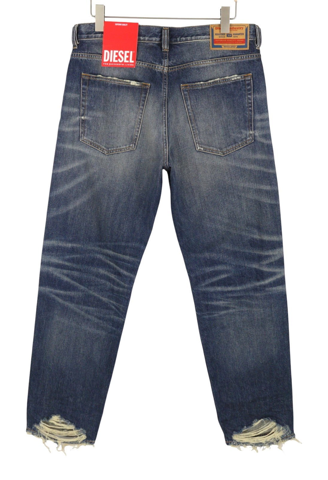 Diesel 2010 D-macs 09j95 Мъжки дънкови сини Distress Loose Straight Rrp275