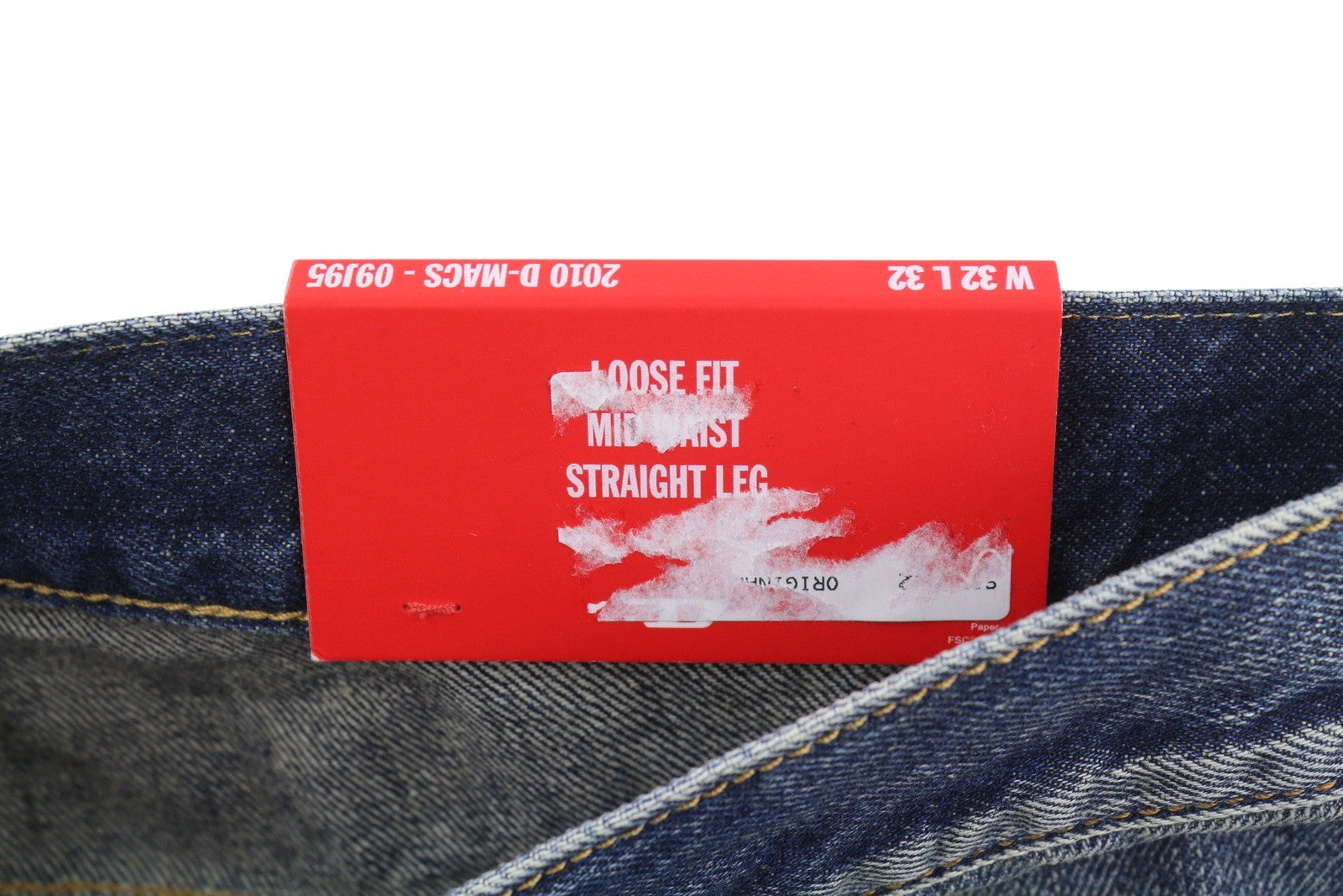 Diesel 2010 D-macs 09j95 Мъжки дънкови сини Distress Loose Straight Rrp275