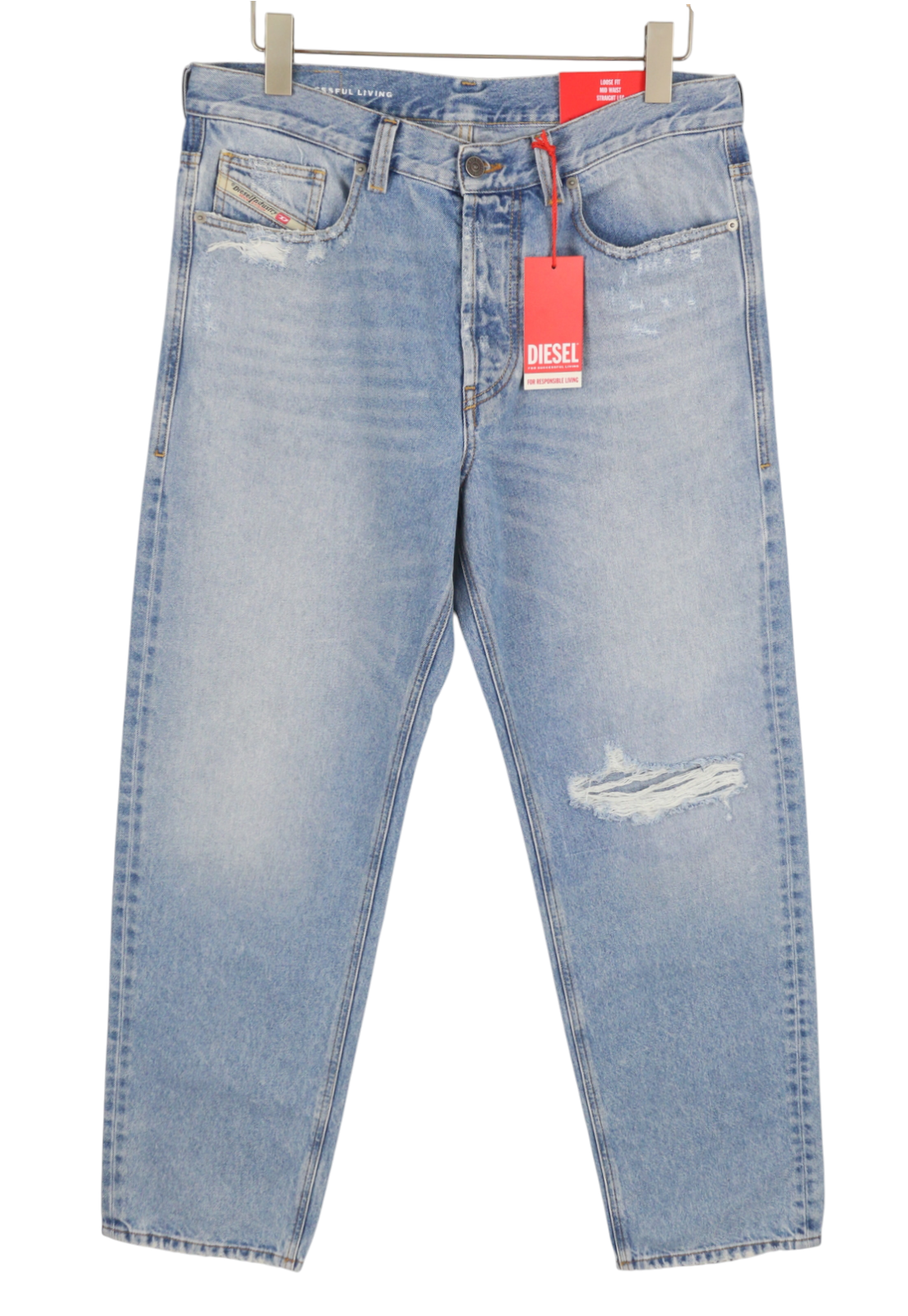 Diesel 2010 D-macs 09j80 Мъжки дънки сини широки прави крачоли Rrp250