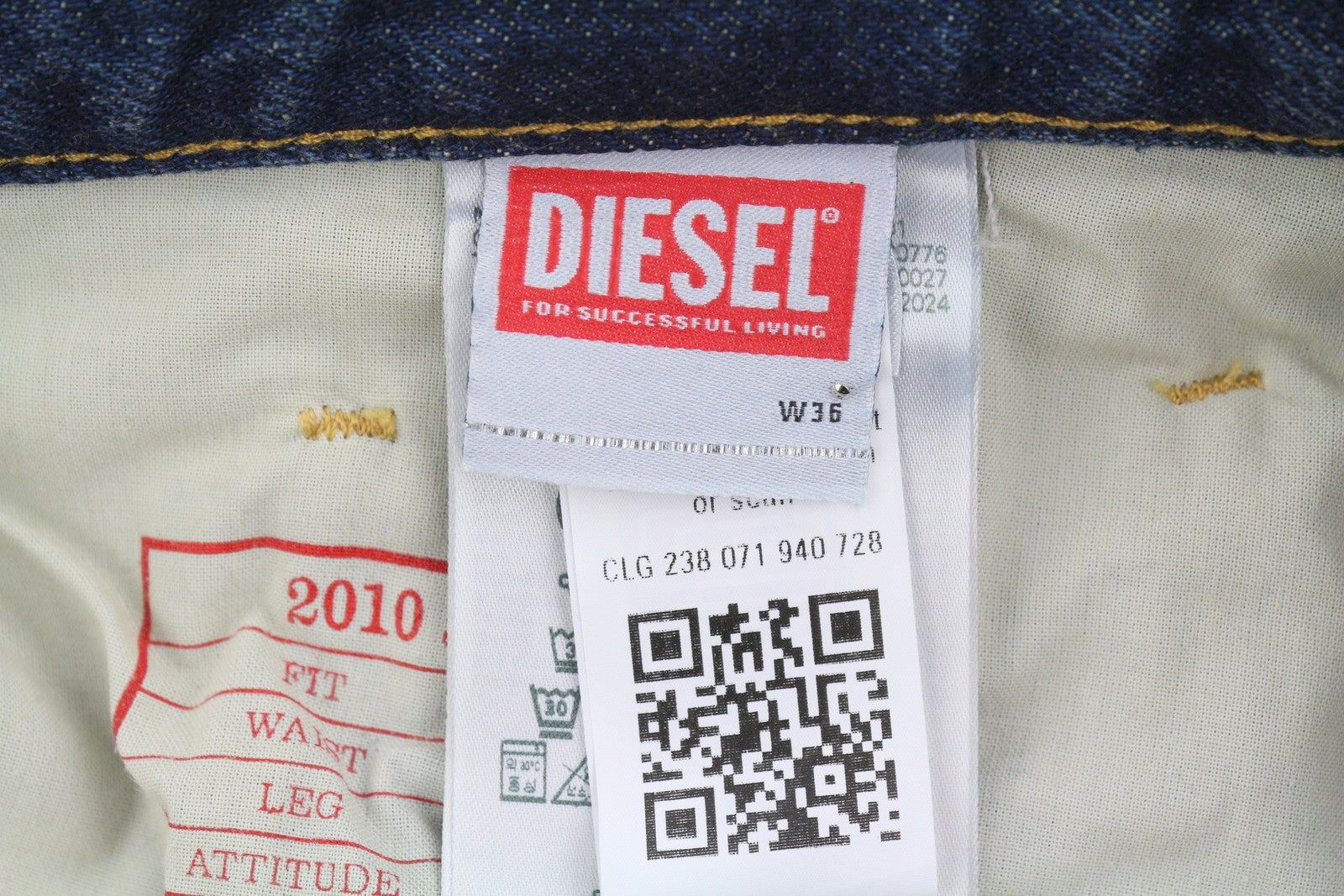 Diesel 2010 D-macs 09j95 Мъжки дънкови сини Distress Loose Straight Rrp275