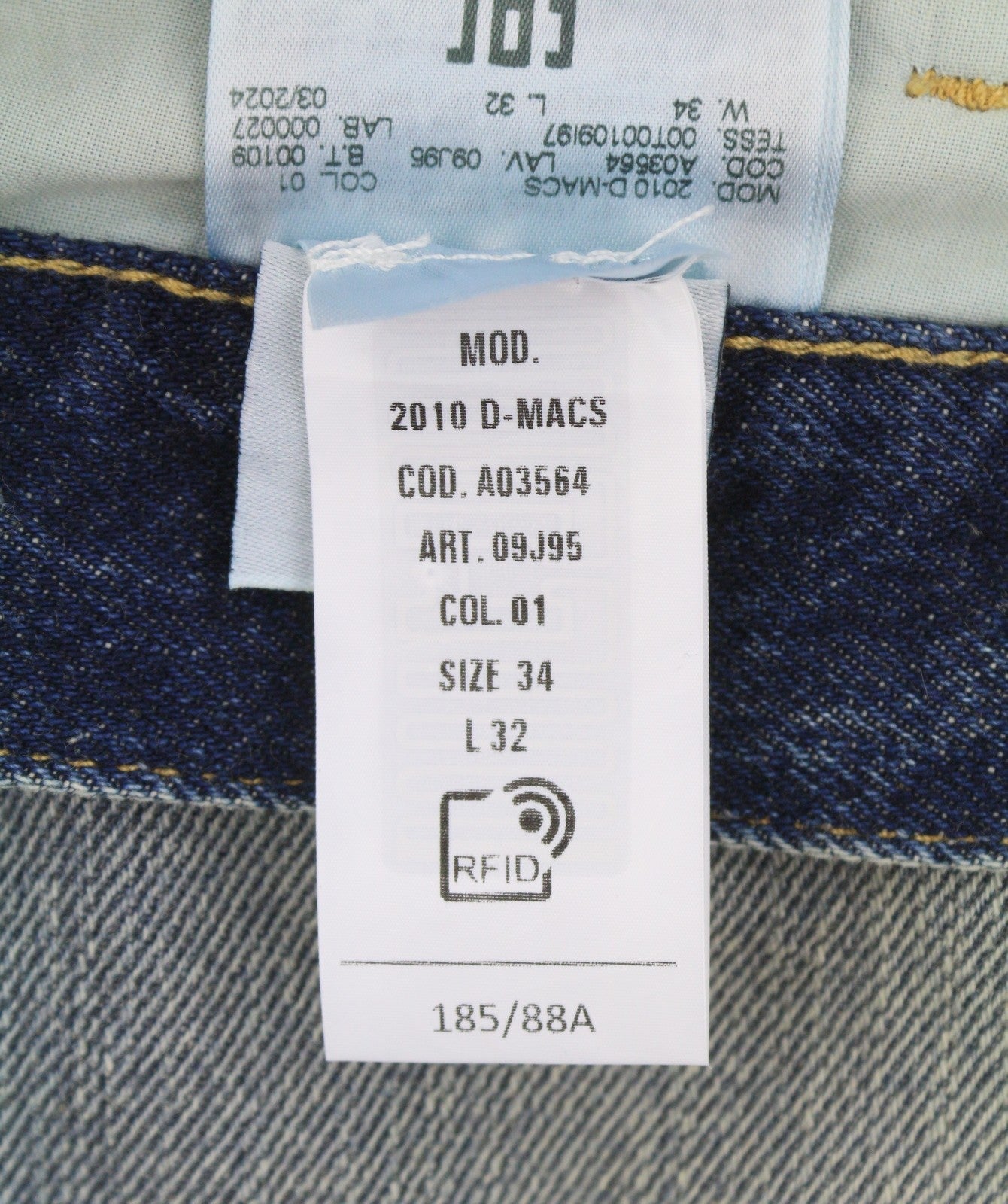 Diesel 2010 D-macs 09j95 Мъжки дънкови сини Distress Loose Straight Rrp275