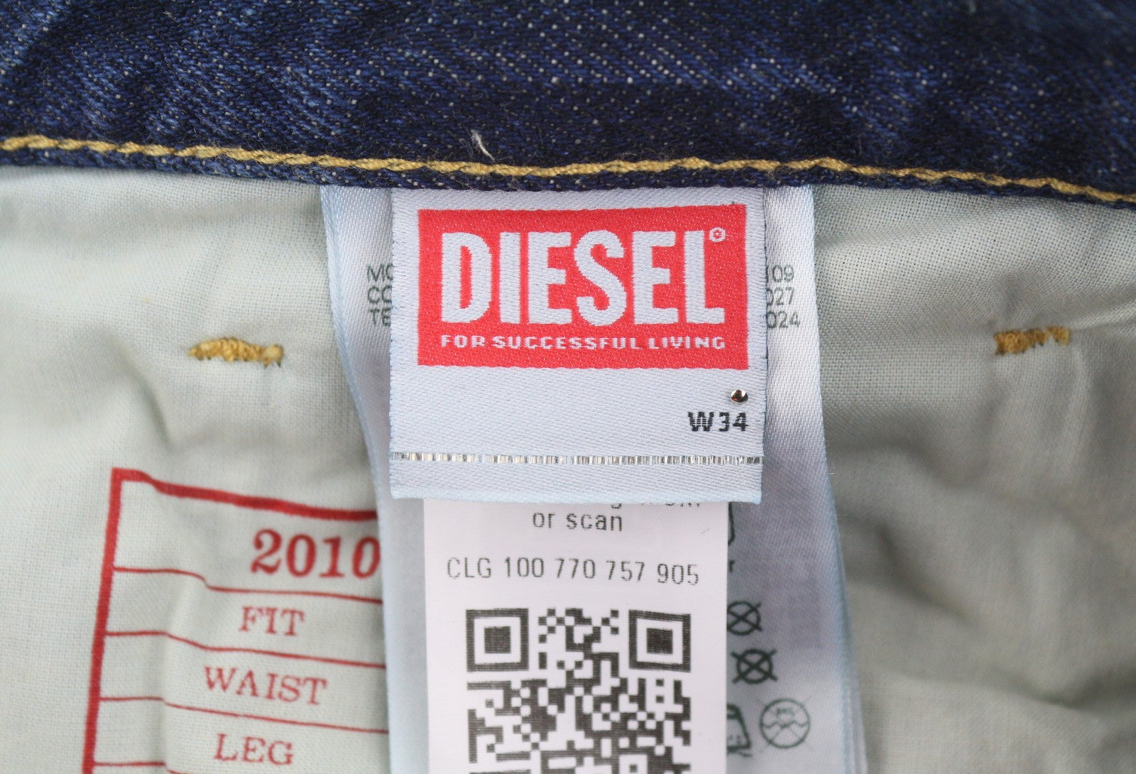 Diesel 2010 D-macs 09j95 Мъжки дънкови сини Distress Loose Straight Rrp275