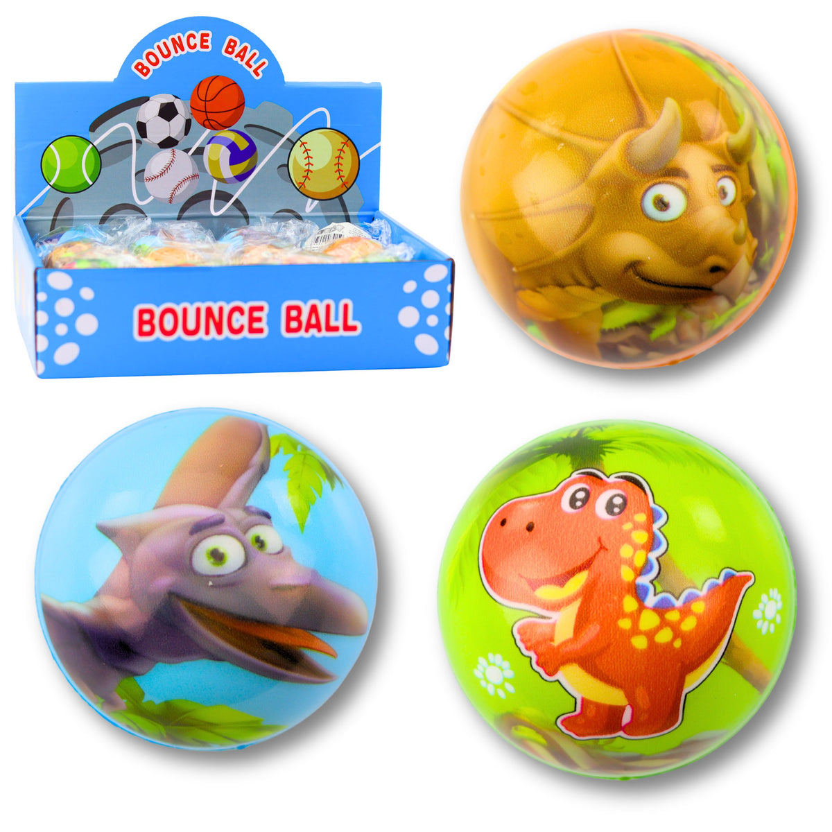 Foam Bouncy Ball Dinosaurs 6.5 Cm