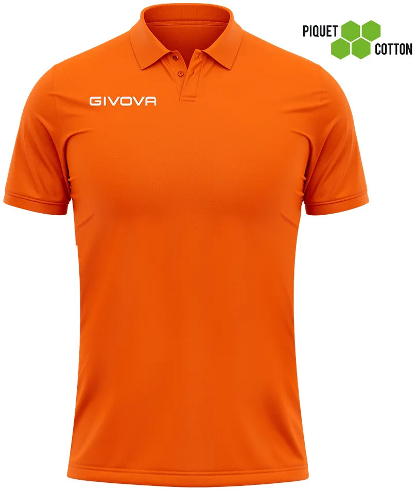 Tricou Polo Givova Polo Cotone Piquet Vară Portocaliu