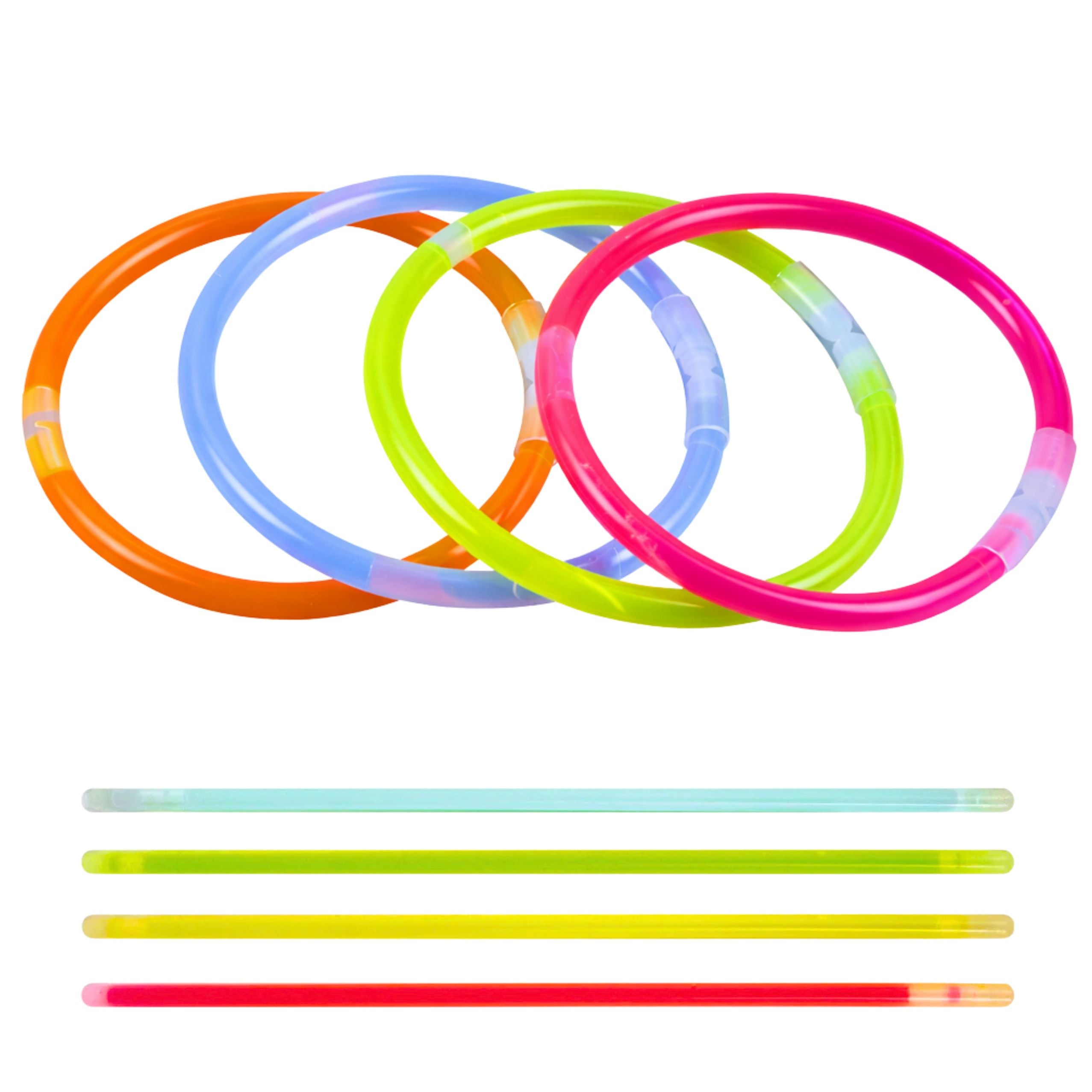Glow In The Dark Neon Stick Fluorescent Bracelets Wristbands 5 Pcs.