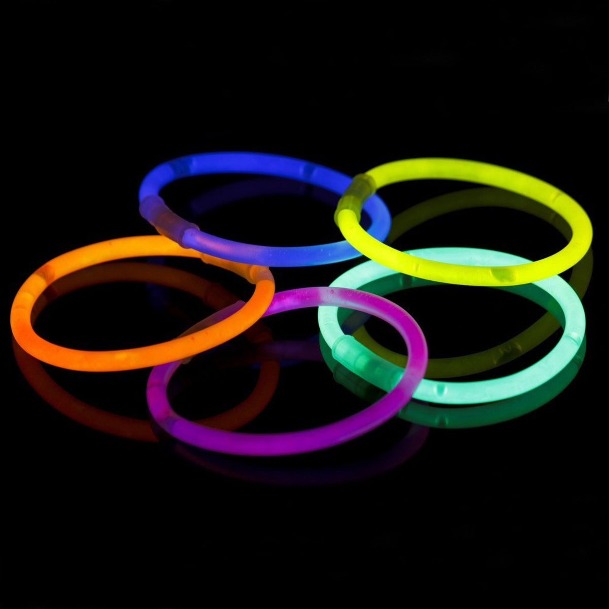 Glow In The Dark Neon Stick Bráisléid Fluaraiseacha Bannaí láimhe 5 ríomhaire.