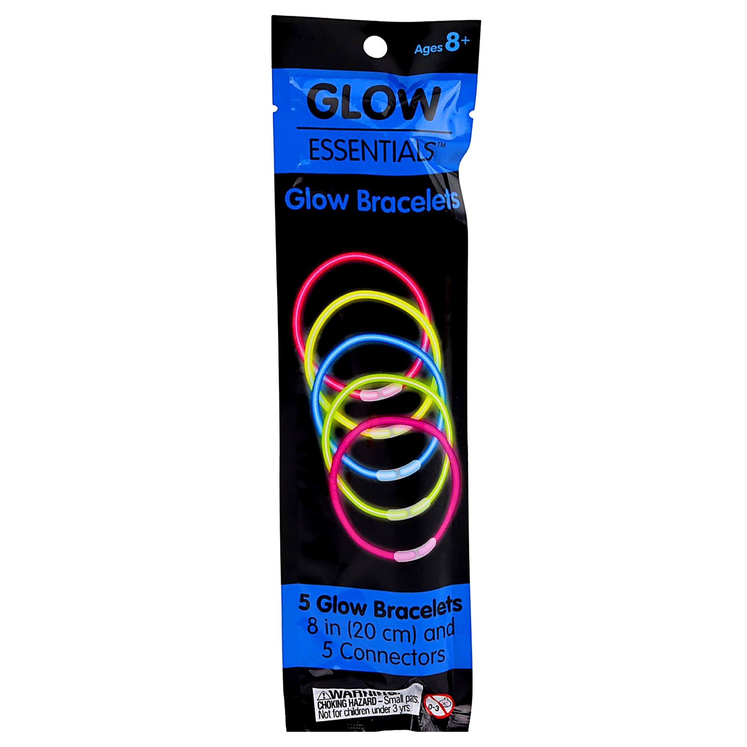 Glow In The Dark Neon Stick Fluorescent Bracelets Wristbands 5 Pcs.