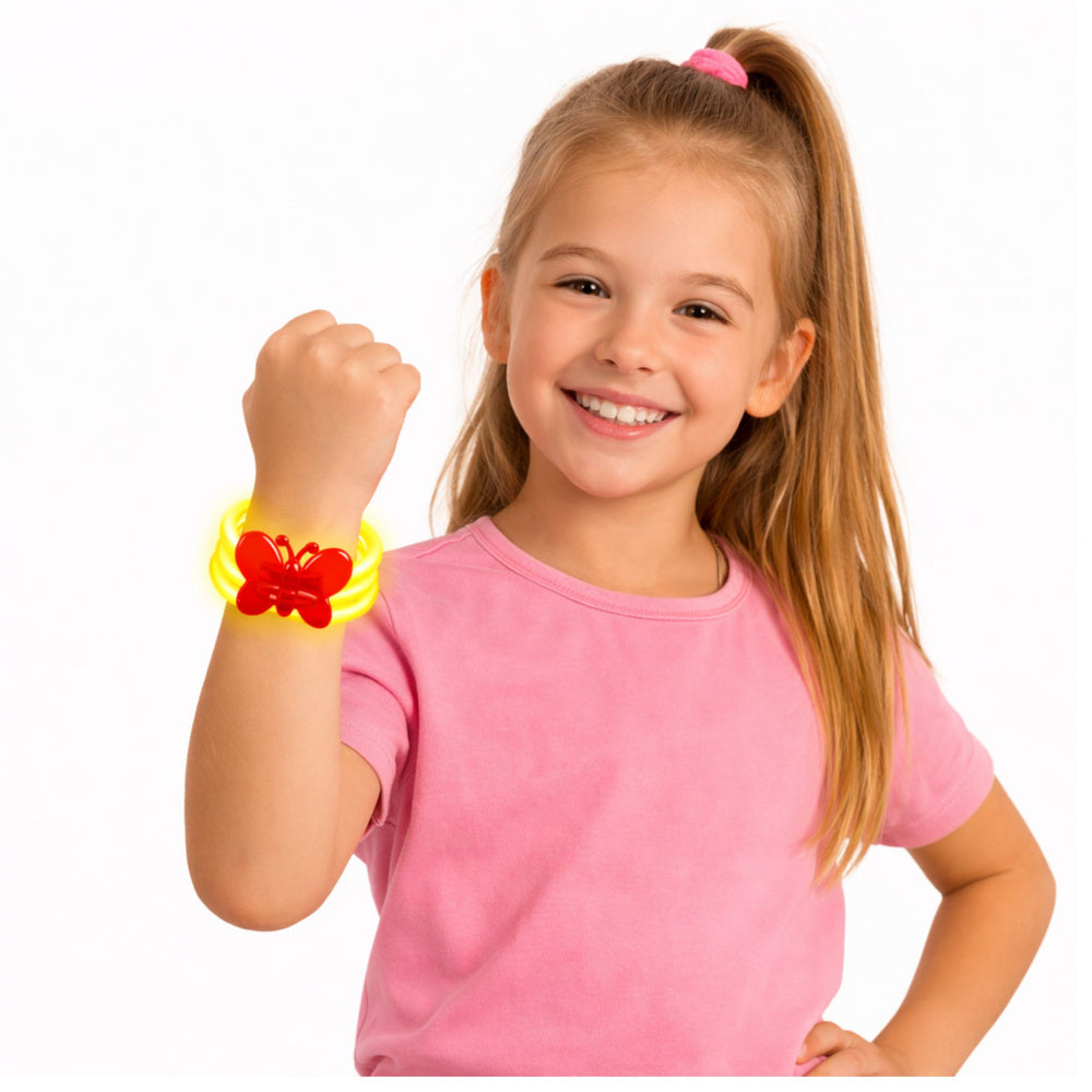 Double Fluorescent Butterfly Bracelet With Neon Stick