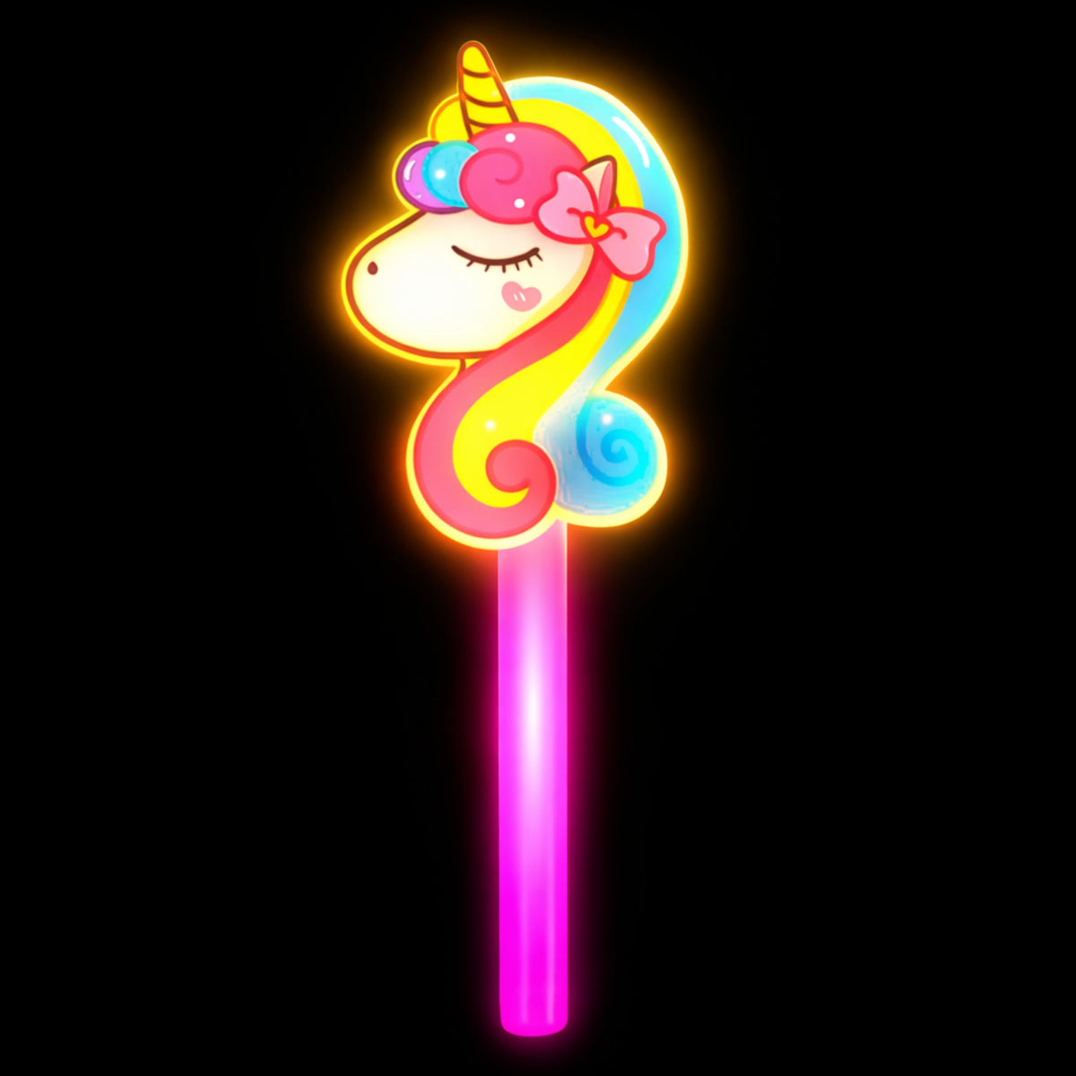 Unicorn Fluorescent Glow-in-the-dark Neon Stick Wand 25cm