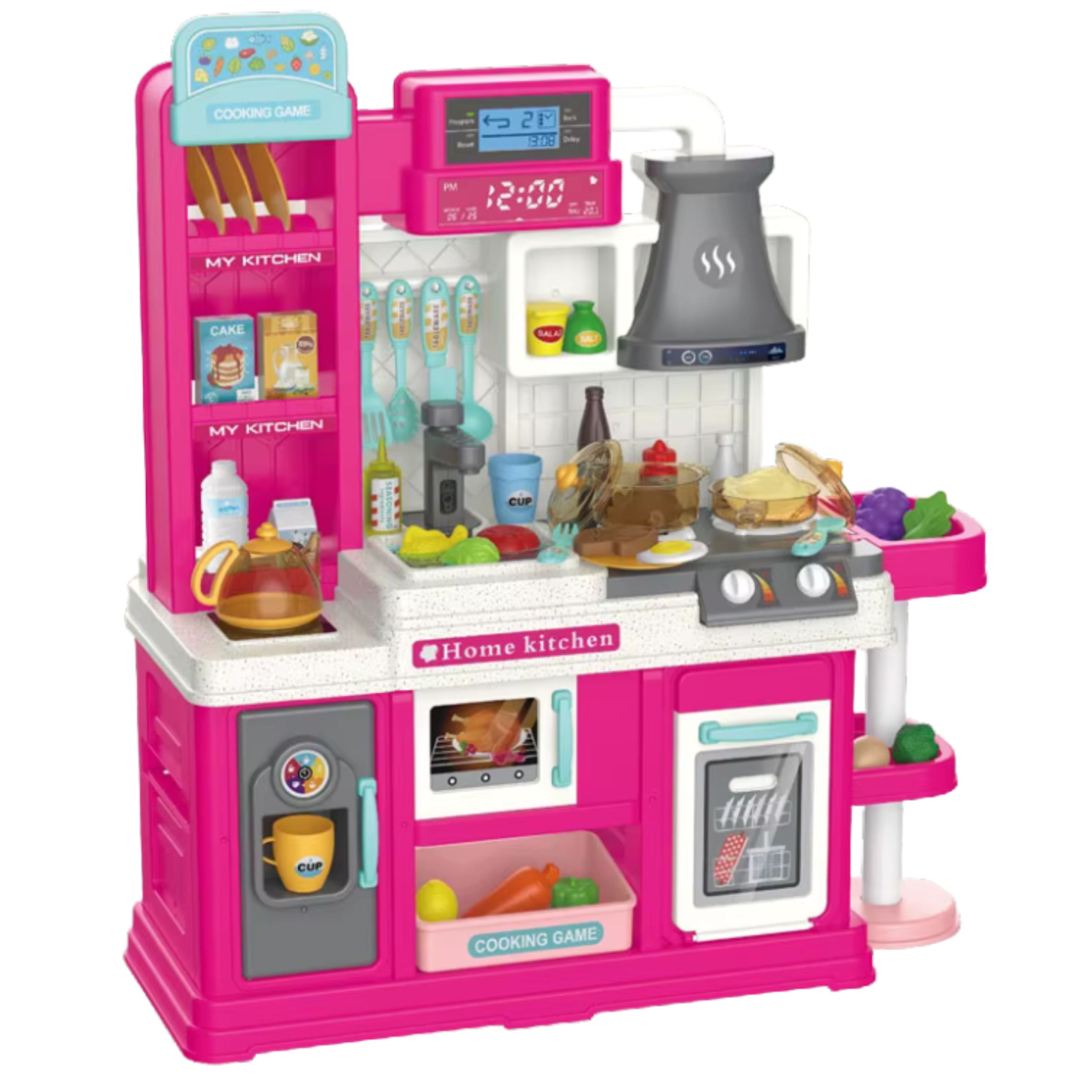 Children's Kitchen Water Cycle Color Changing Food Steam Pink 64 Pcs.
