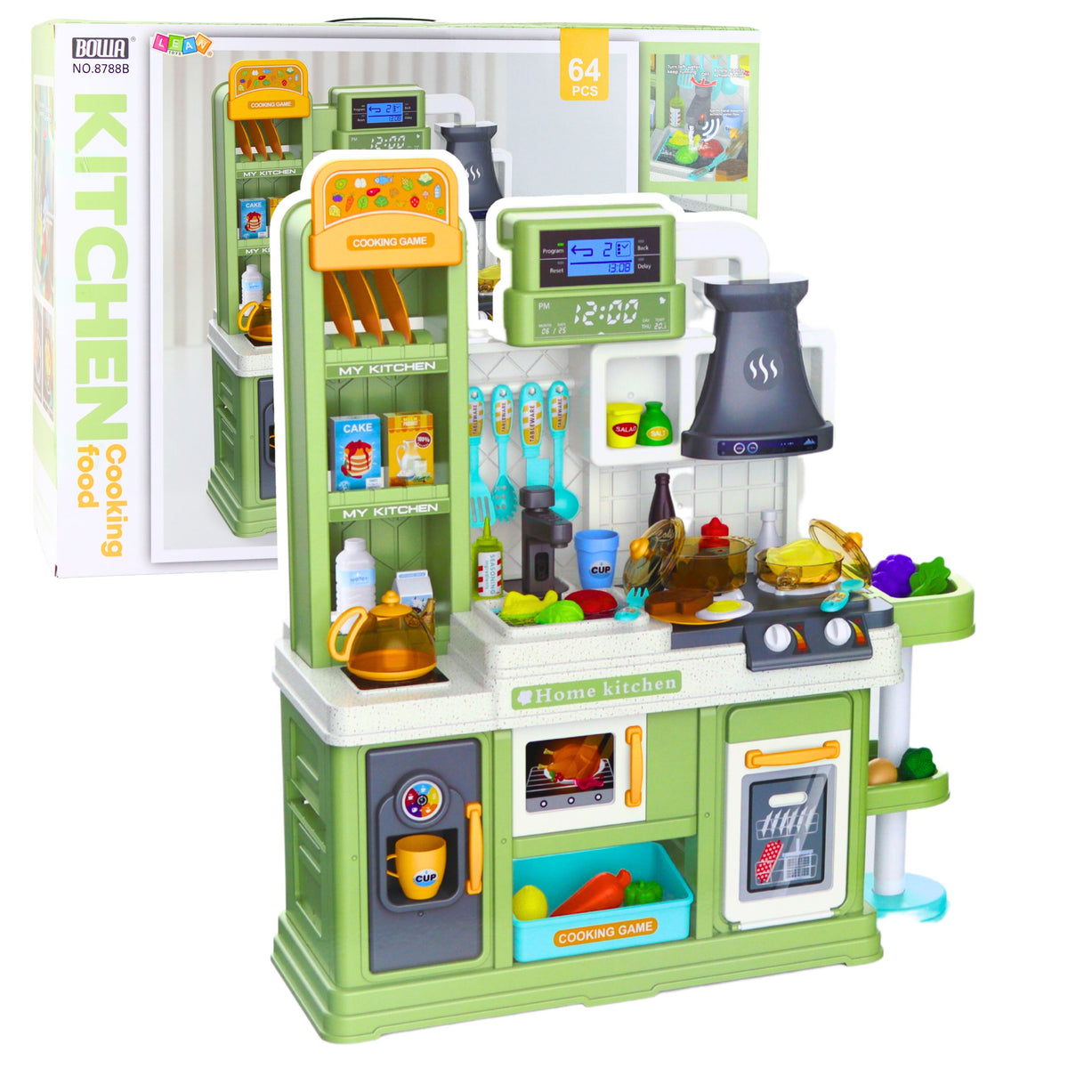 Children's Kitchen Water Cycle Food Color Changing Steam Green 64 Pcs.
