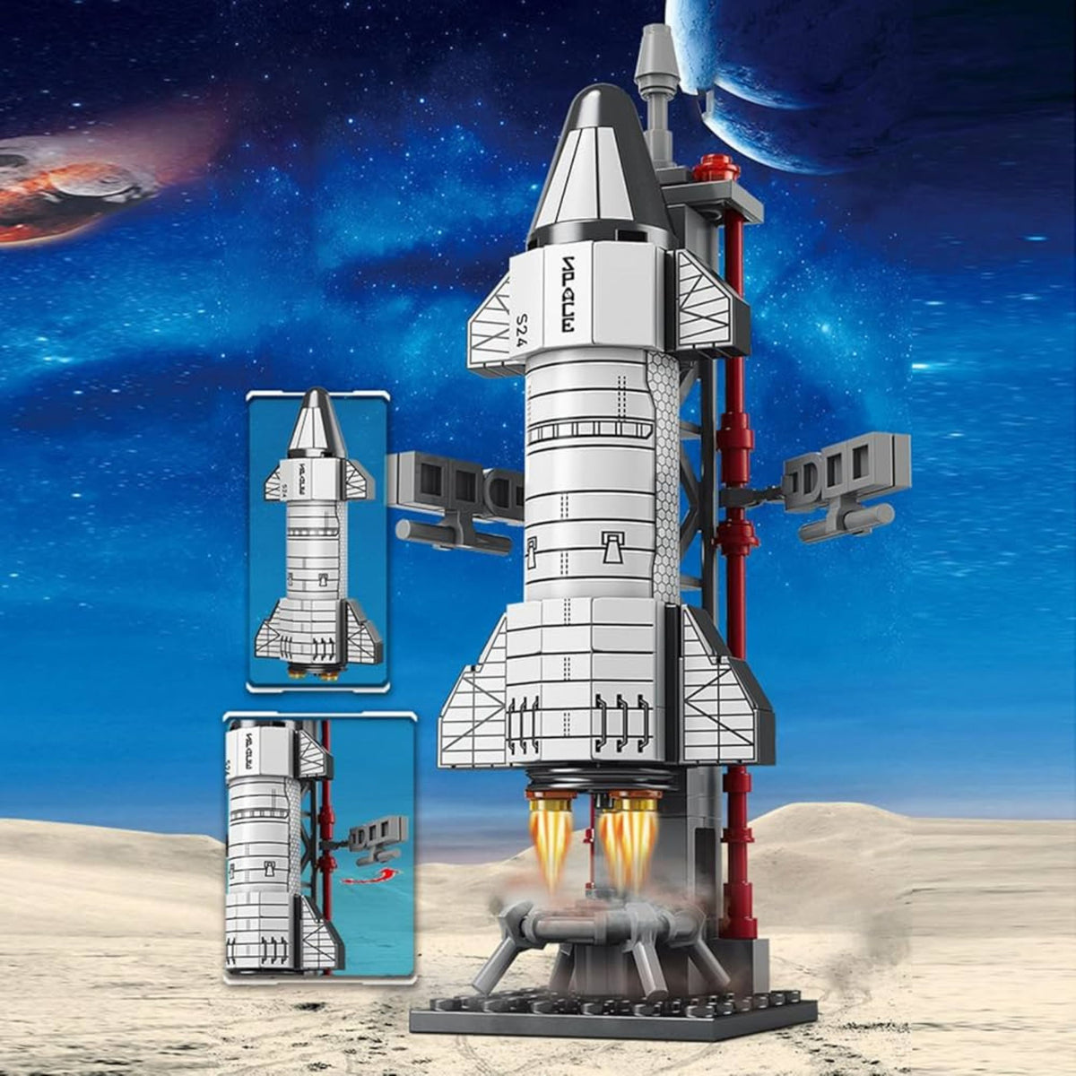 Building Blocks Space Rocket Launch Tower 107 Pcs.