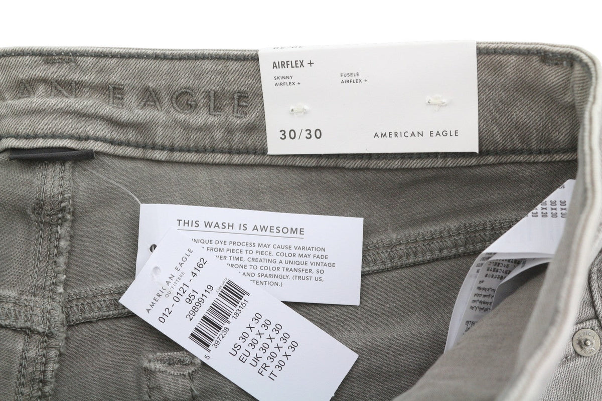 Outfitters American Eagle Skinny Ariflex+ Men Jeansgrey Fúzy vyblednuté