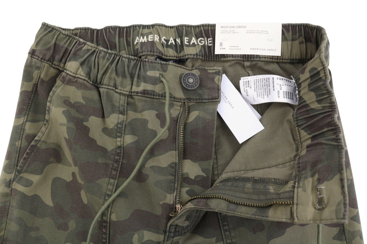 American Eagle Outfitters Jegging Jogger Calça feminina camuflada elástica