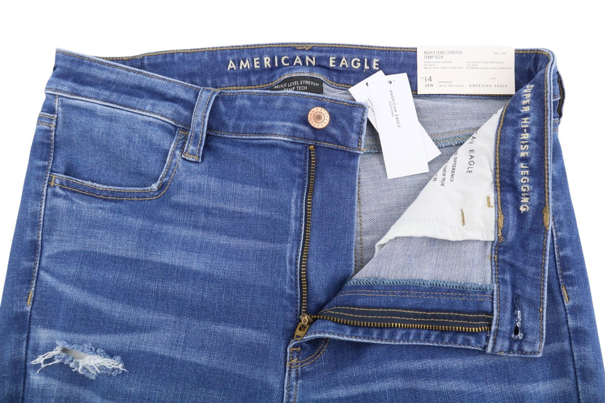 American Eagle Outfitters Temp Tech Jeggings de talle muy alto Mujer Vaquerosazul