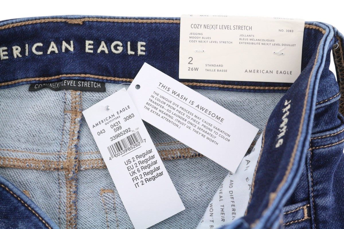 American Eagle Outfitters Jegging Moody Blue Dames Jeanscozy Stretch