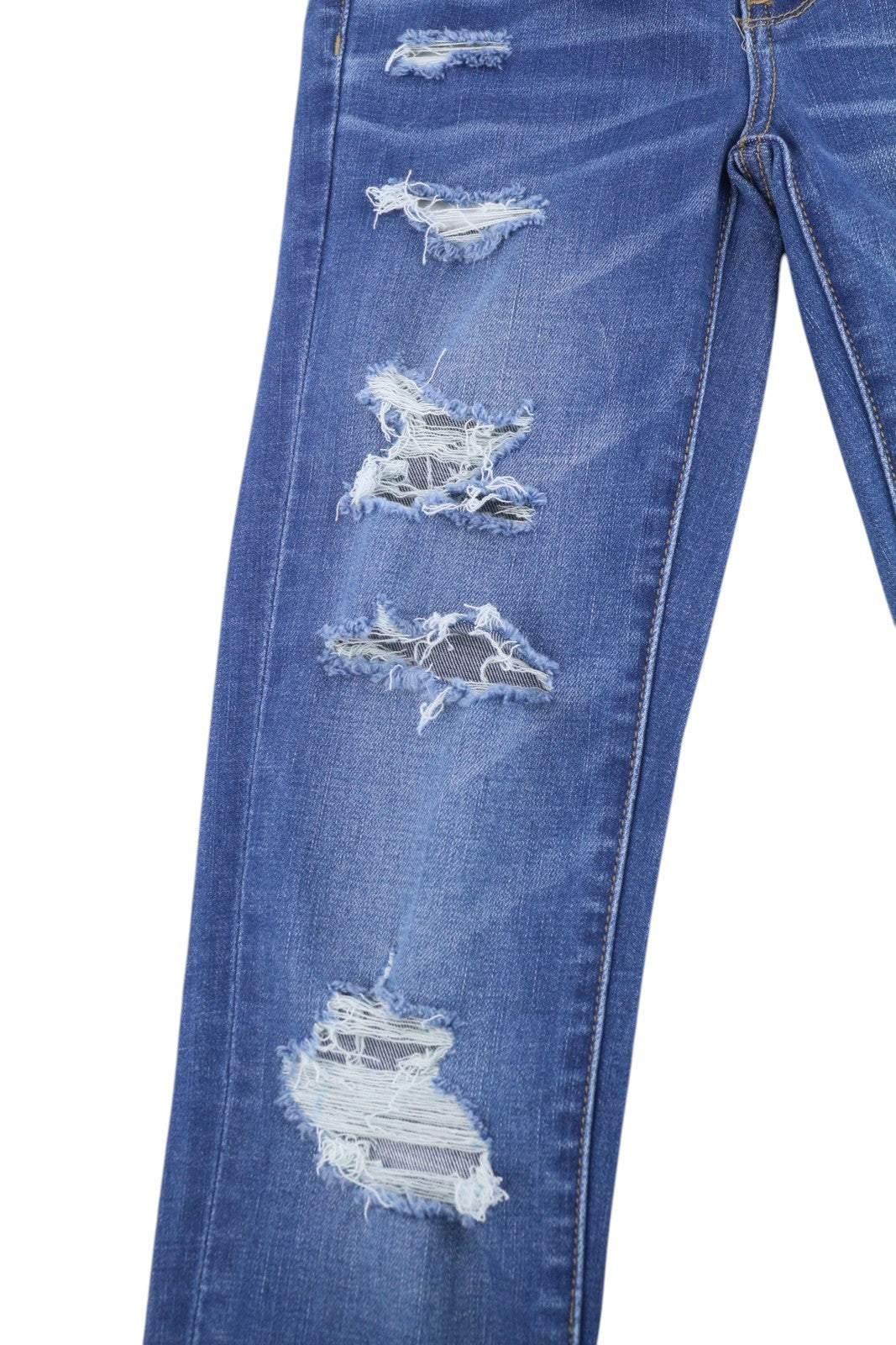 American Eagle Outfitters Супер високи джегинги Небесносини дамски дънки с разкъсани