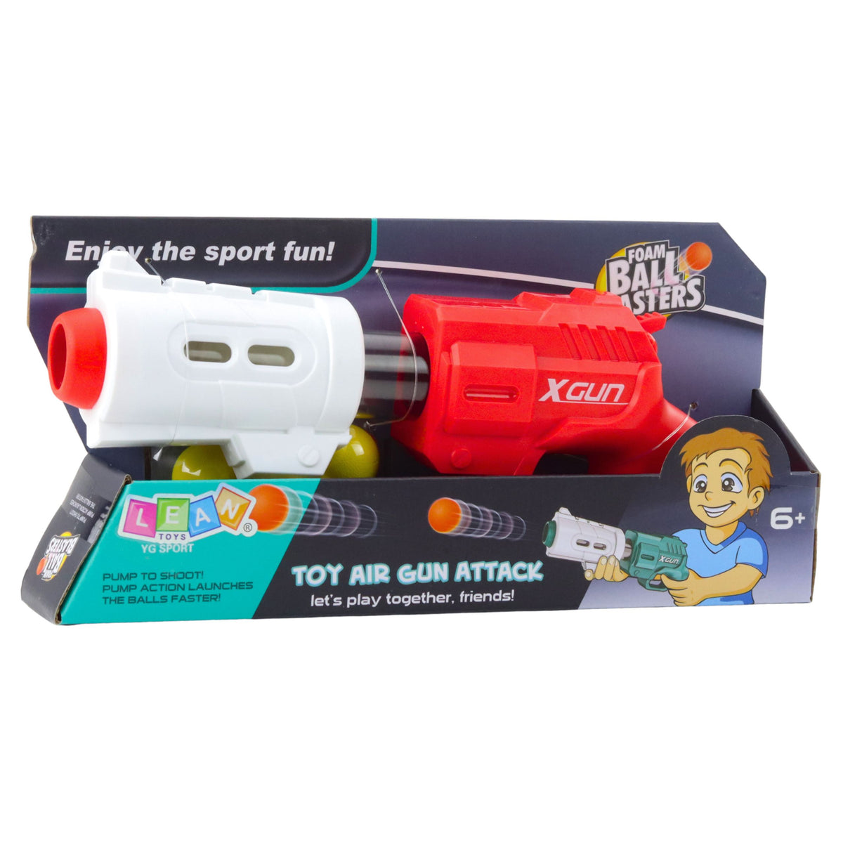 Pistol Weapon For Soft Foam Balls Xgun Red 6 Pcs.