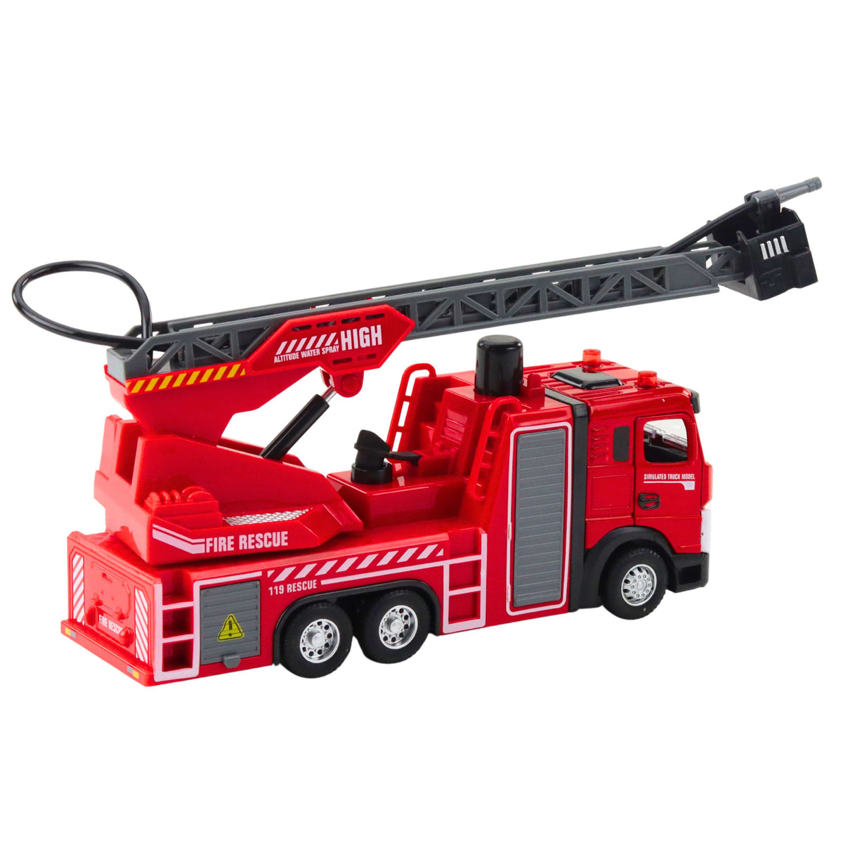 Fire Truck With Boom Hose Water Spray Lights Sounds