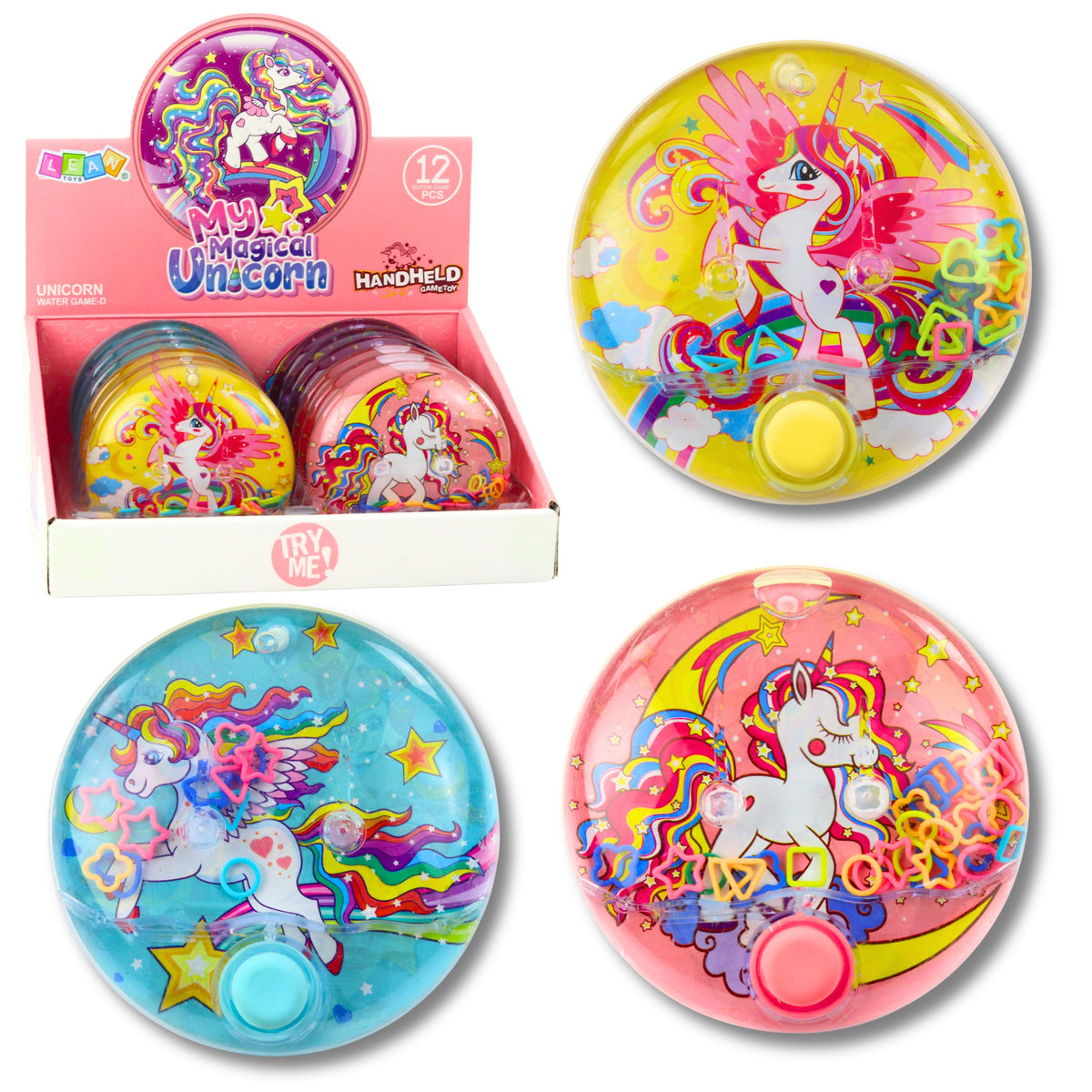 Water Arcade Game Unicorn Colorful Round 10 Cm