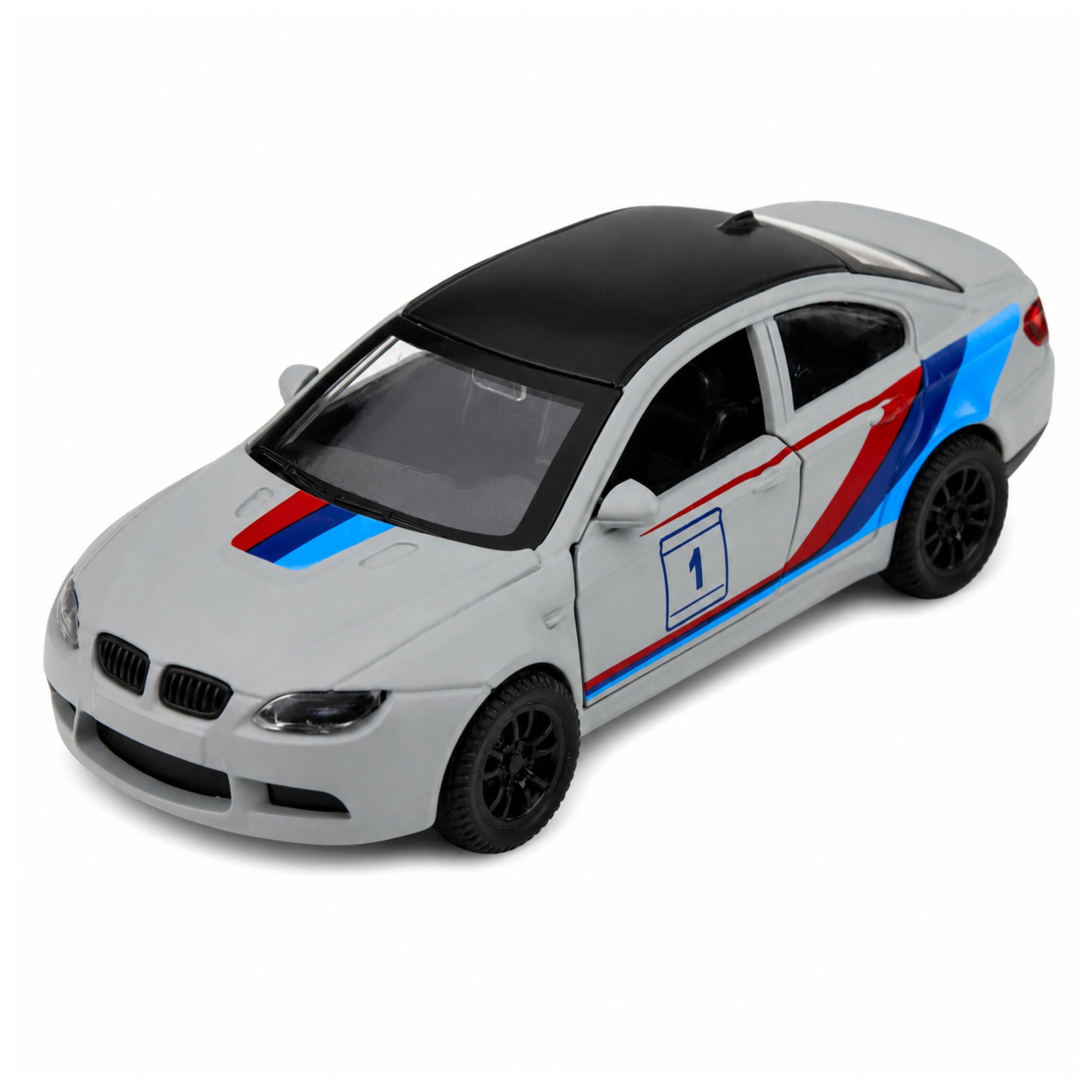 Sports Car Metal Car Pull-back Drive Matte Gray 1:32