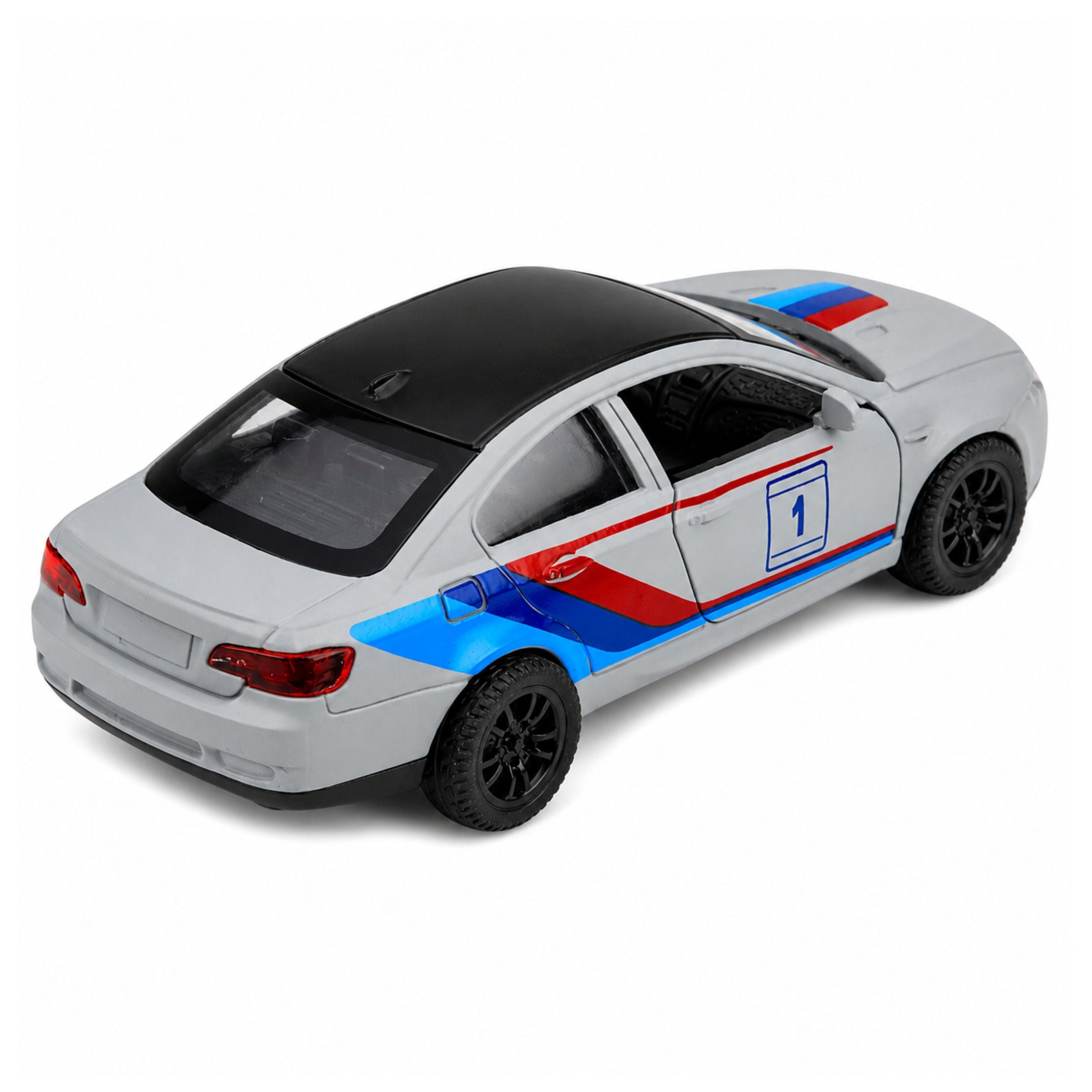 Sports Car Metal Car Pull-back Drive Matte Gray 1:32