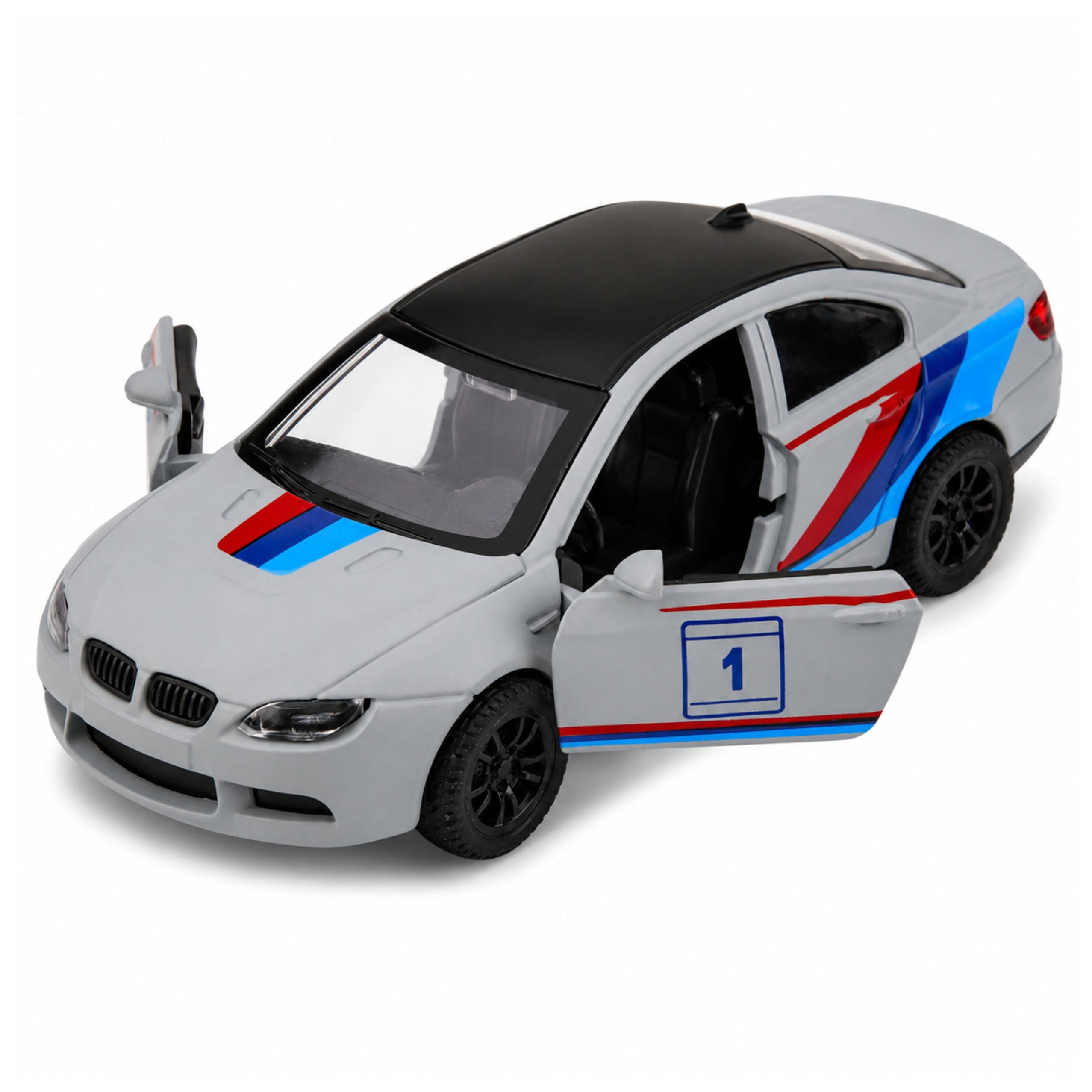 Sports Car Metal Car Pull-back Drive Matte Gray 1:32