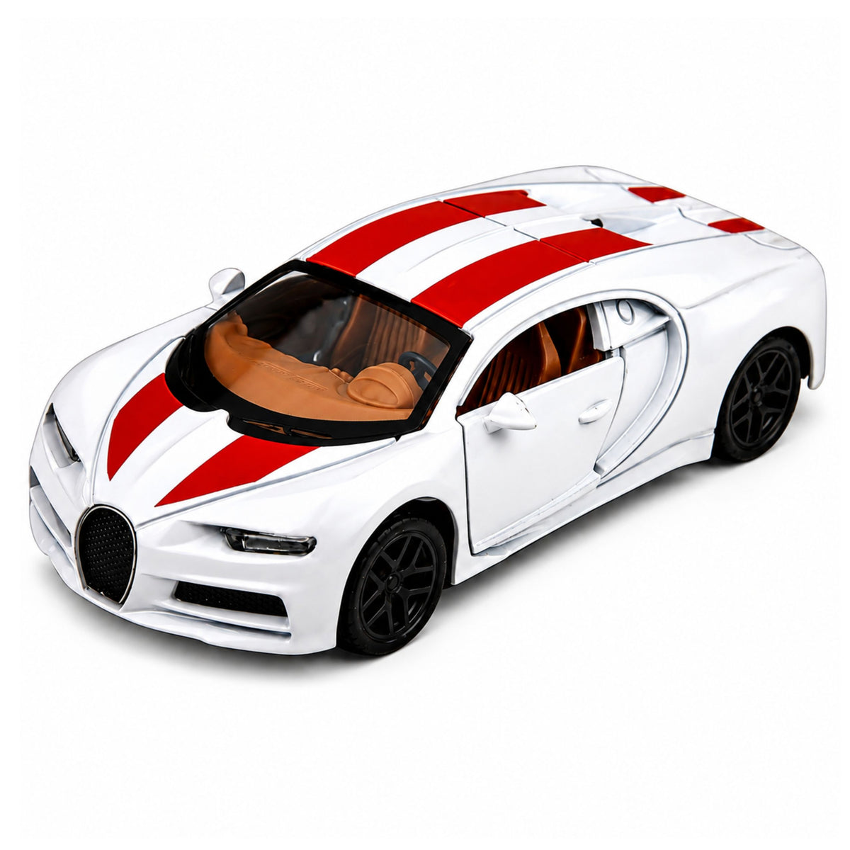 Car Metal Sports Car Lights Sounds Pull-back Drive White 1:32