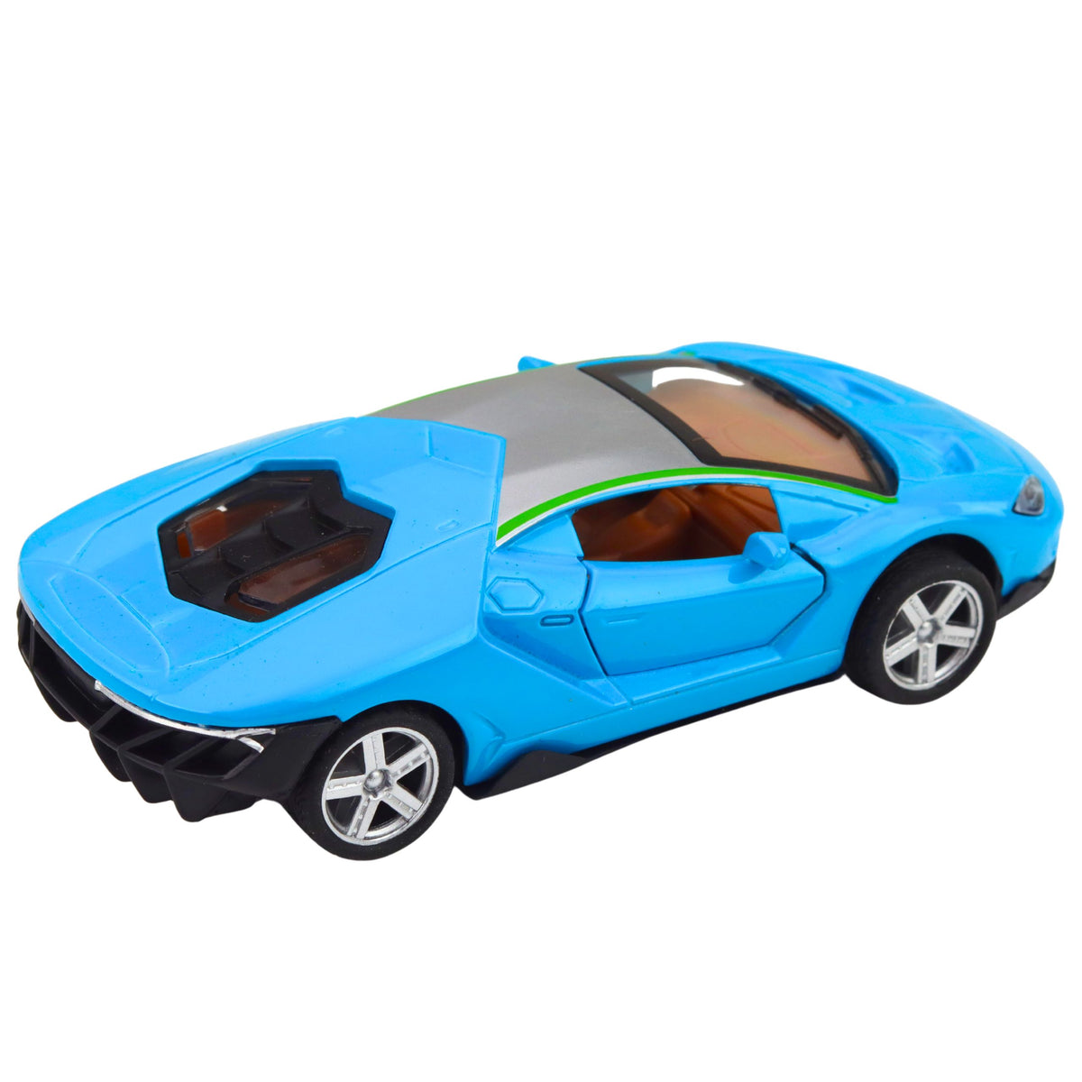 Sports Car Metal Drive Lights Sounds Blue 1:32