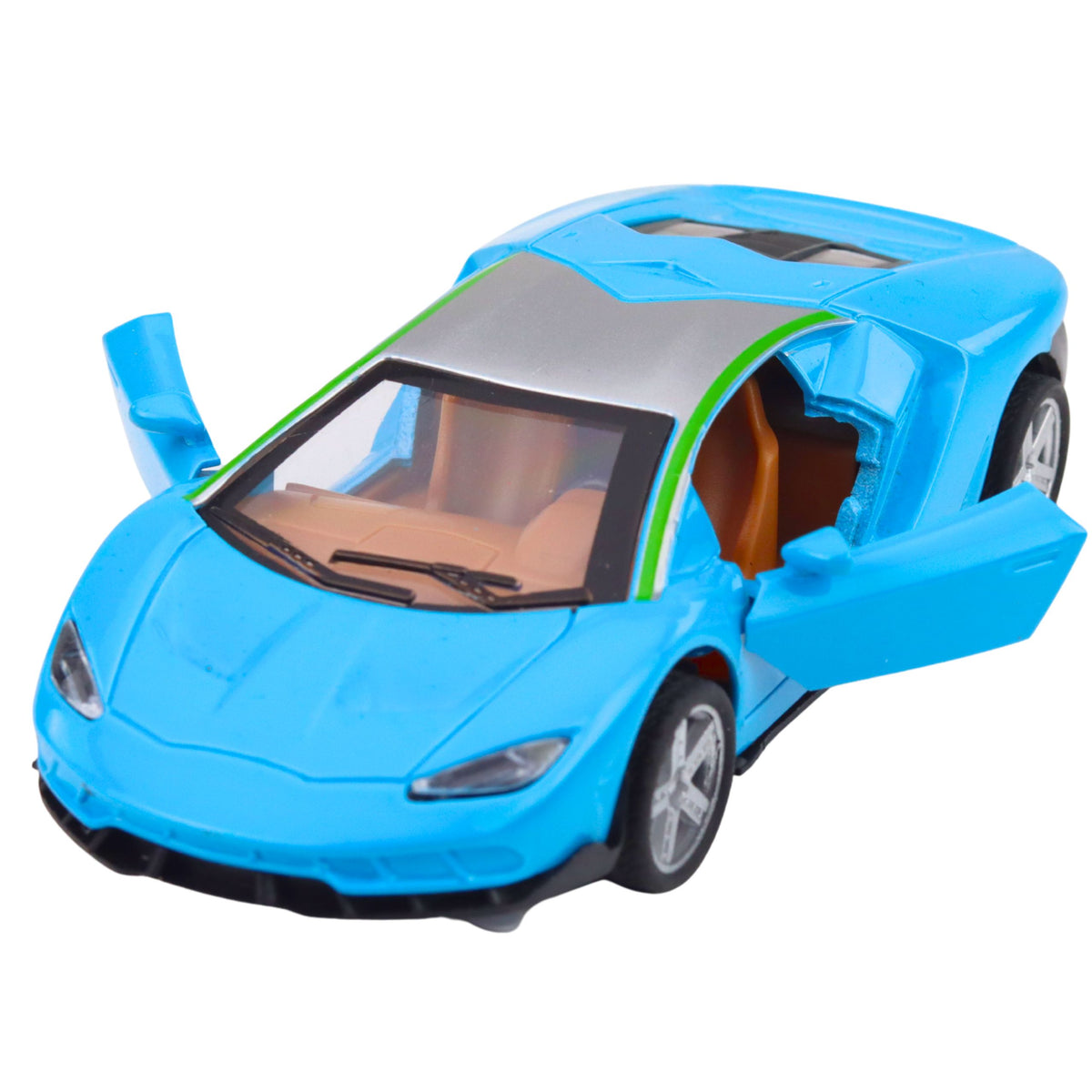 Sports Car Metal Drive Lights Sounds Blue 1:32