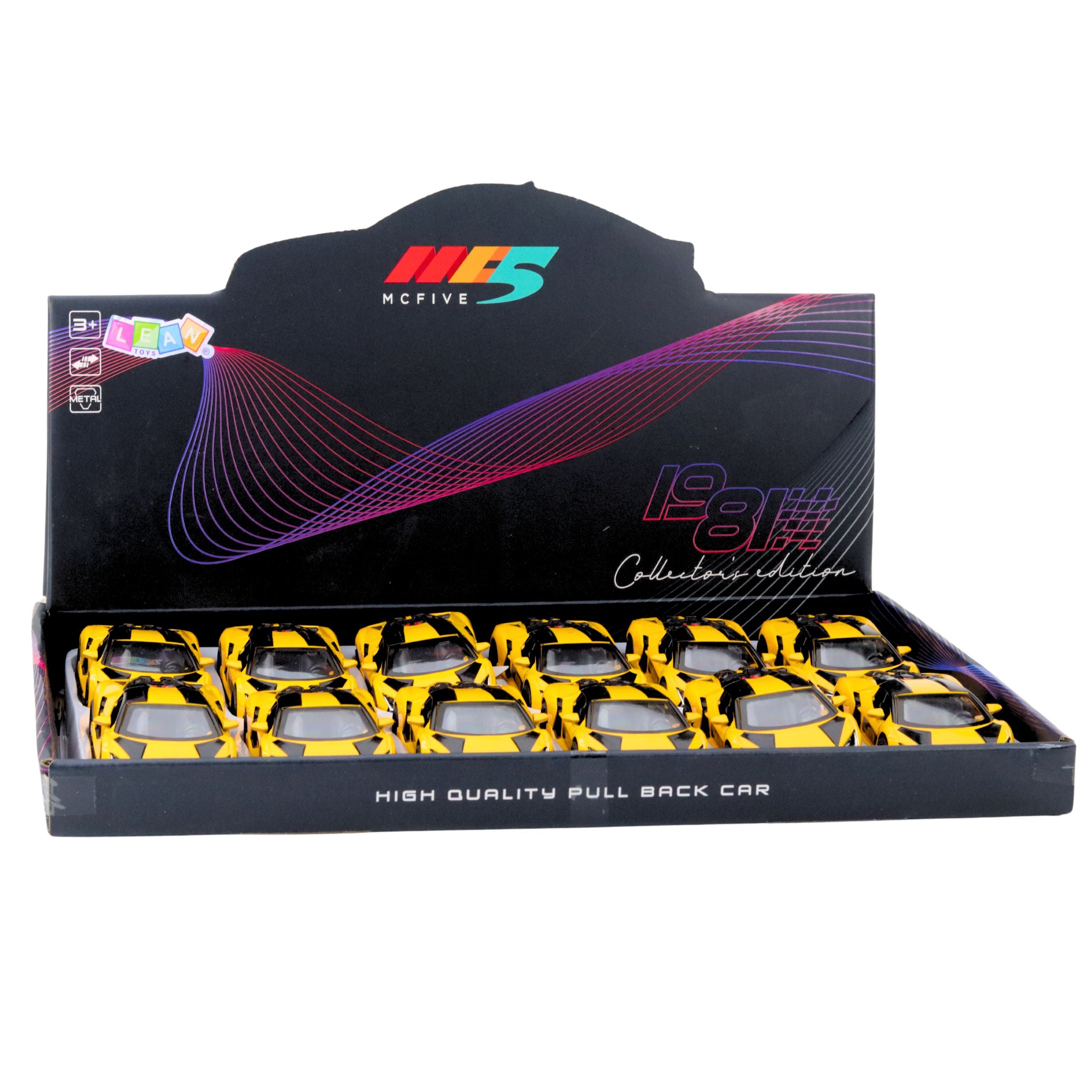 Racing Car Sports Metal Drive Opening Doors Yellow 1:32