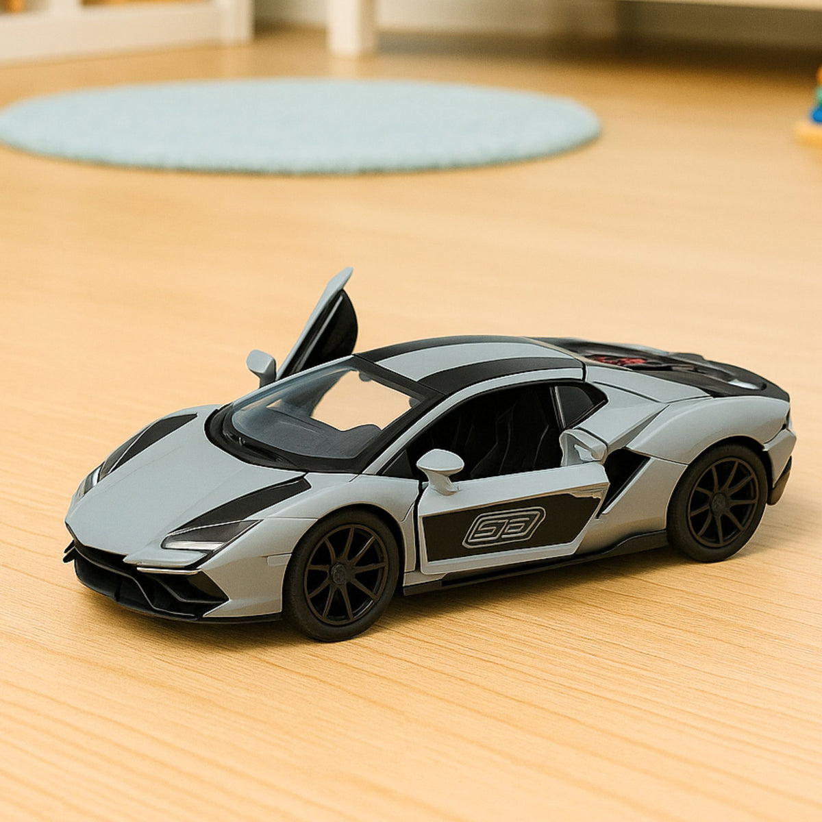 Sportautó Metal Race Drive Nyíló ajtók szürke 1:32
