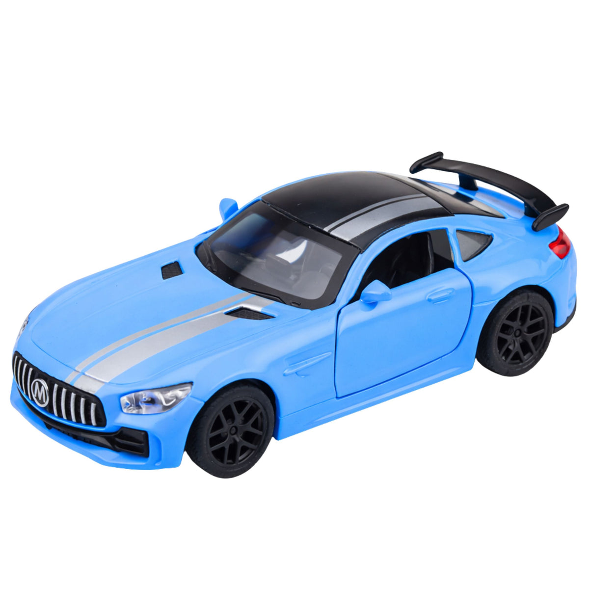 Sports Car Metal Opening Doors Lights Sounds Blue 1:32