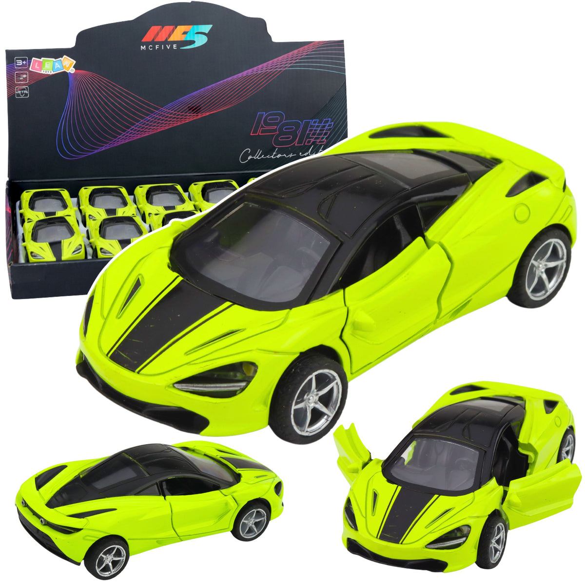 Sports Car Metal Drive Lights Sounds Green 1:32