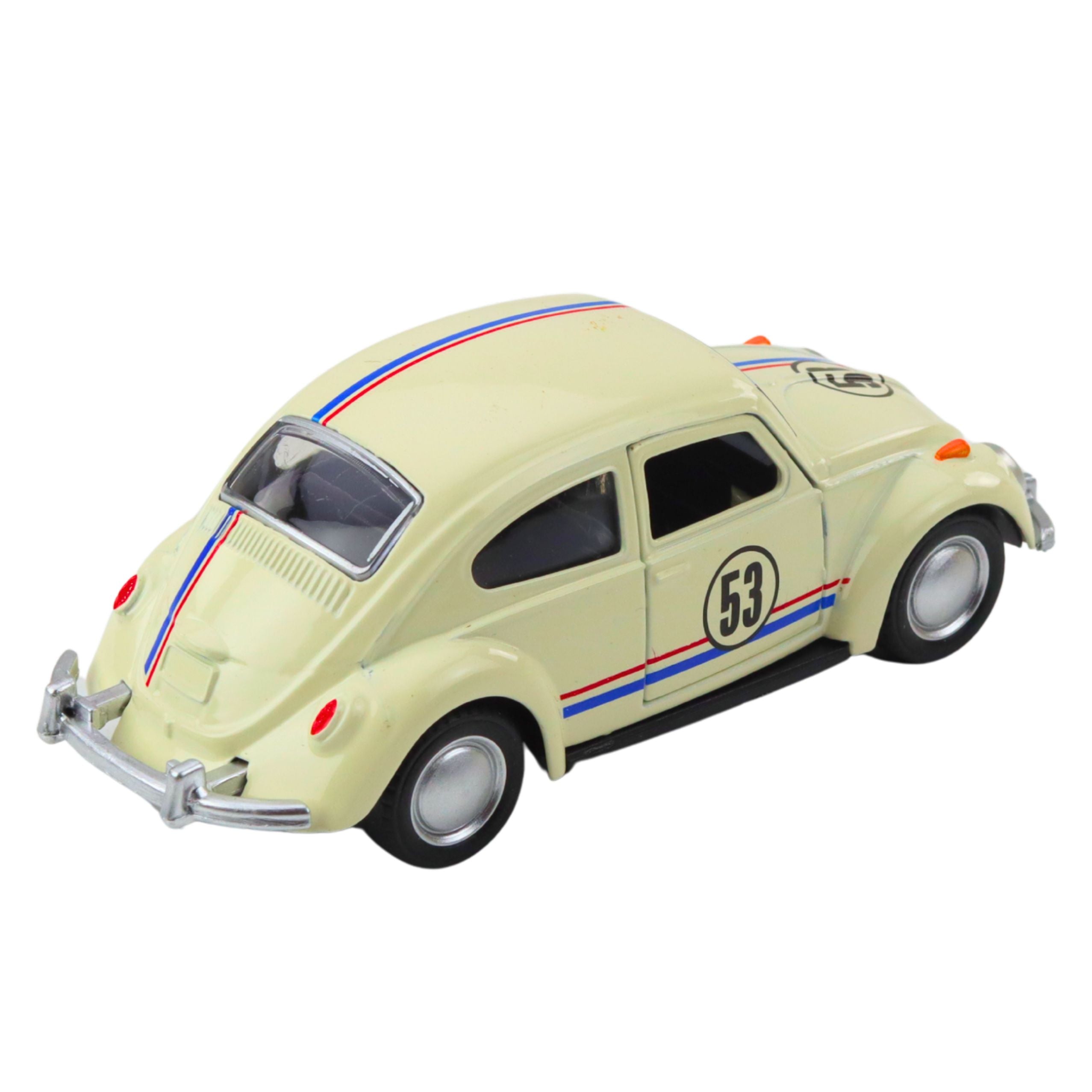 Classic Car Beetle Metal Drive Opening Doors Beige 1:32