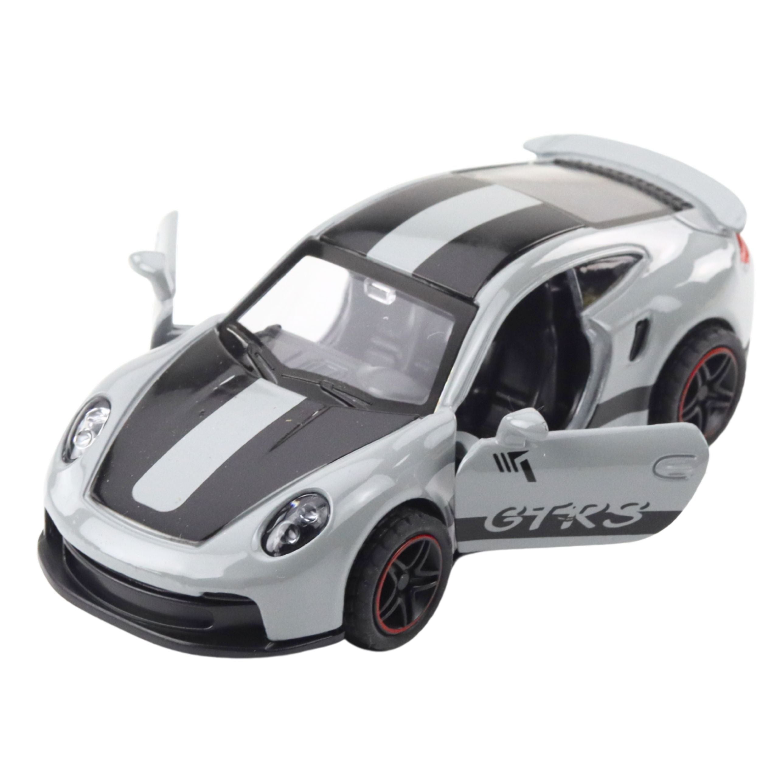Metal Race Car With Opening Doors Gray Gtrs 1:43
