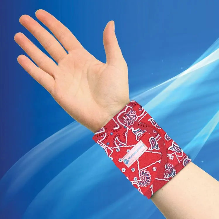 Aqua coolkeeper fuaraithe wristband dearg iarthair dearg l